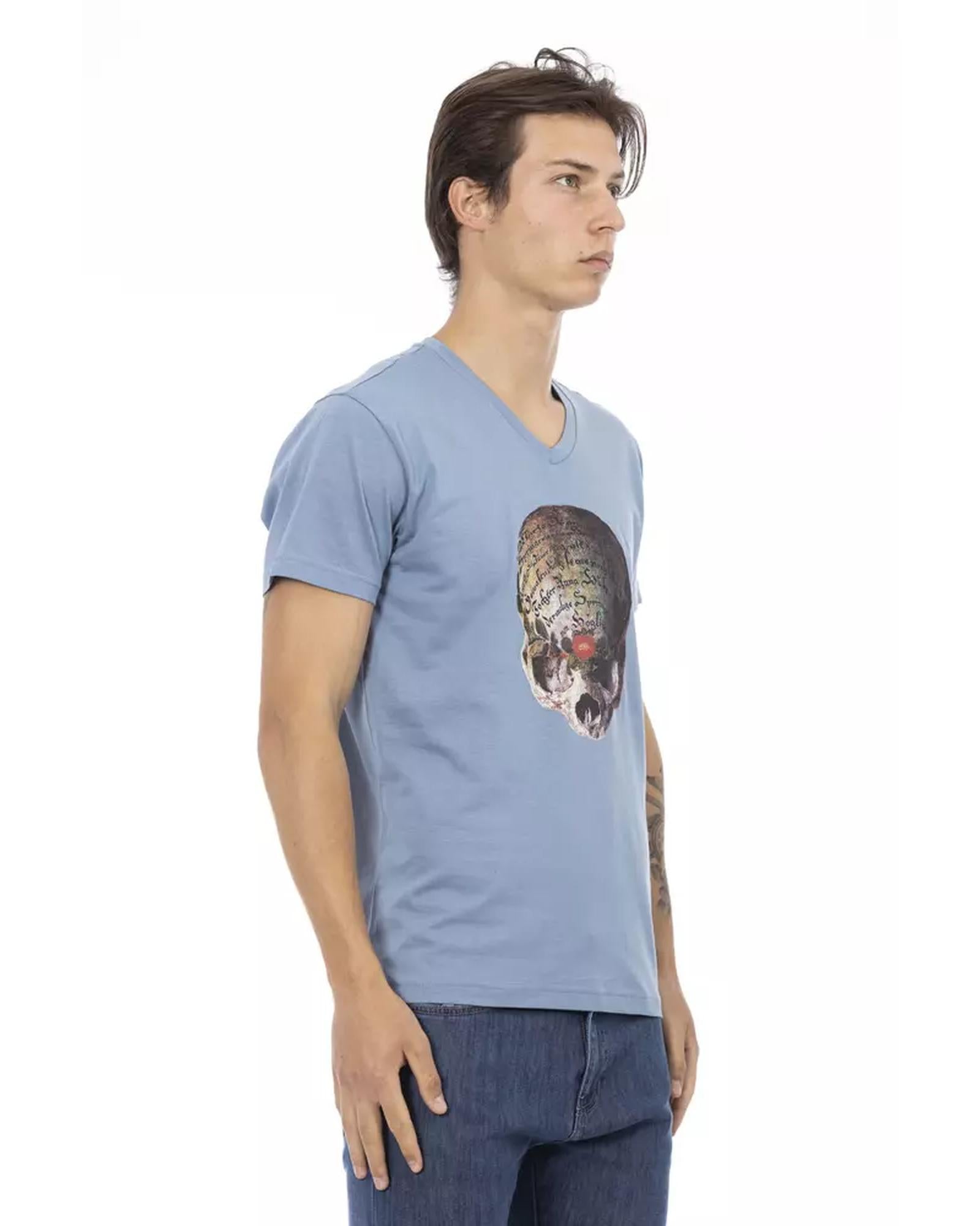 Short Sleeve T-shirt with V-neck and Front Print L Men Secondary image