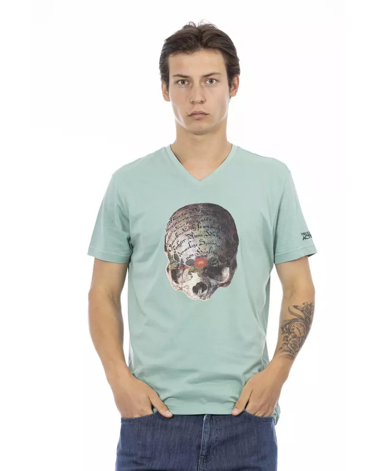 Front Print V-Neck Short Sleeve T-shirt XL Men Main image