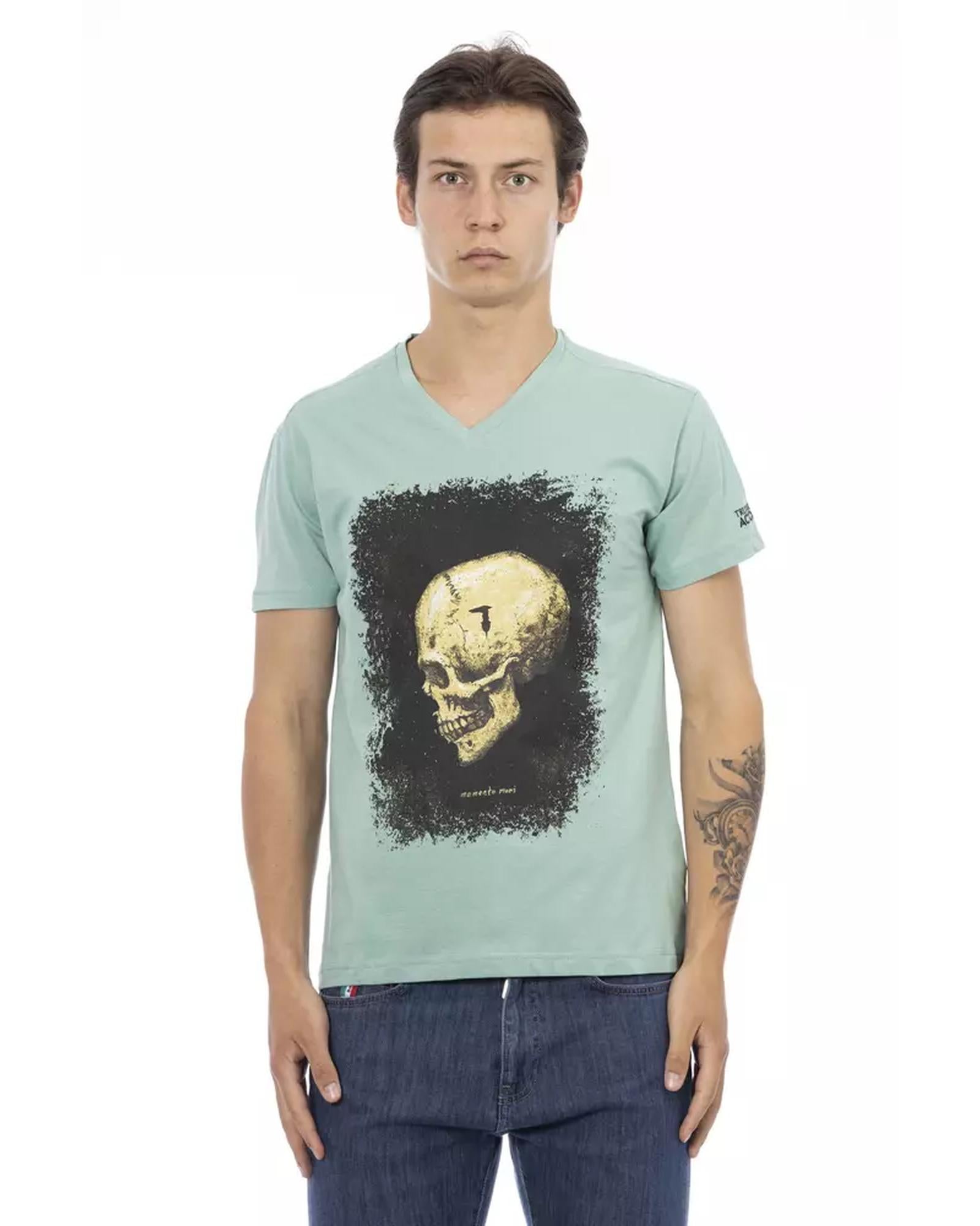 Printed V-neck Short Sleeve T-shirt L Men Main image