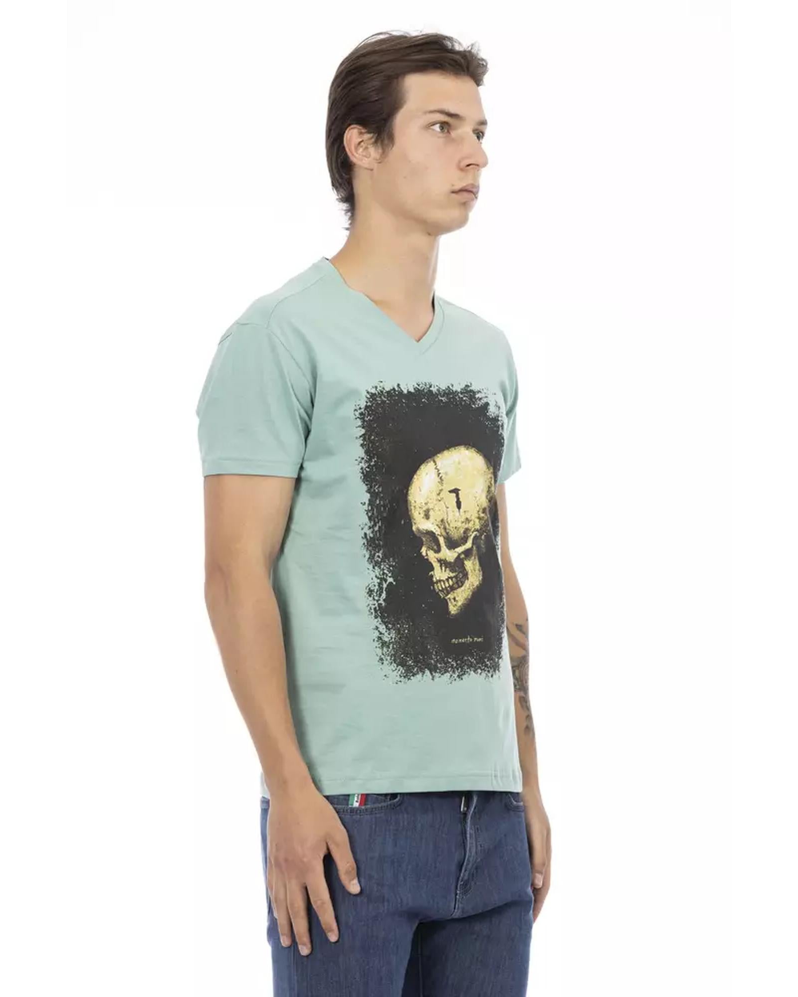 Printed V-neck Short Sleeve T-shirt L Men Secondary image