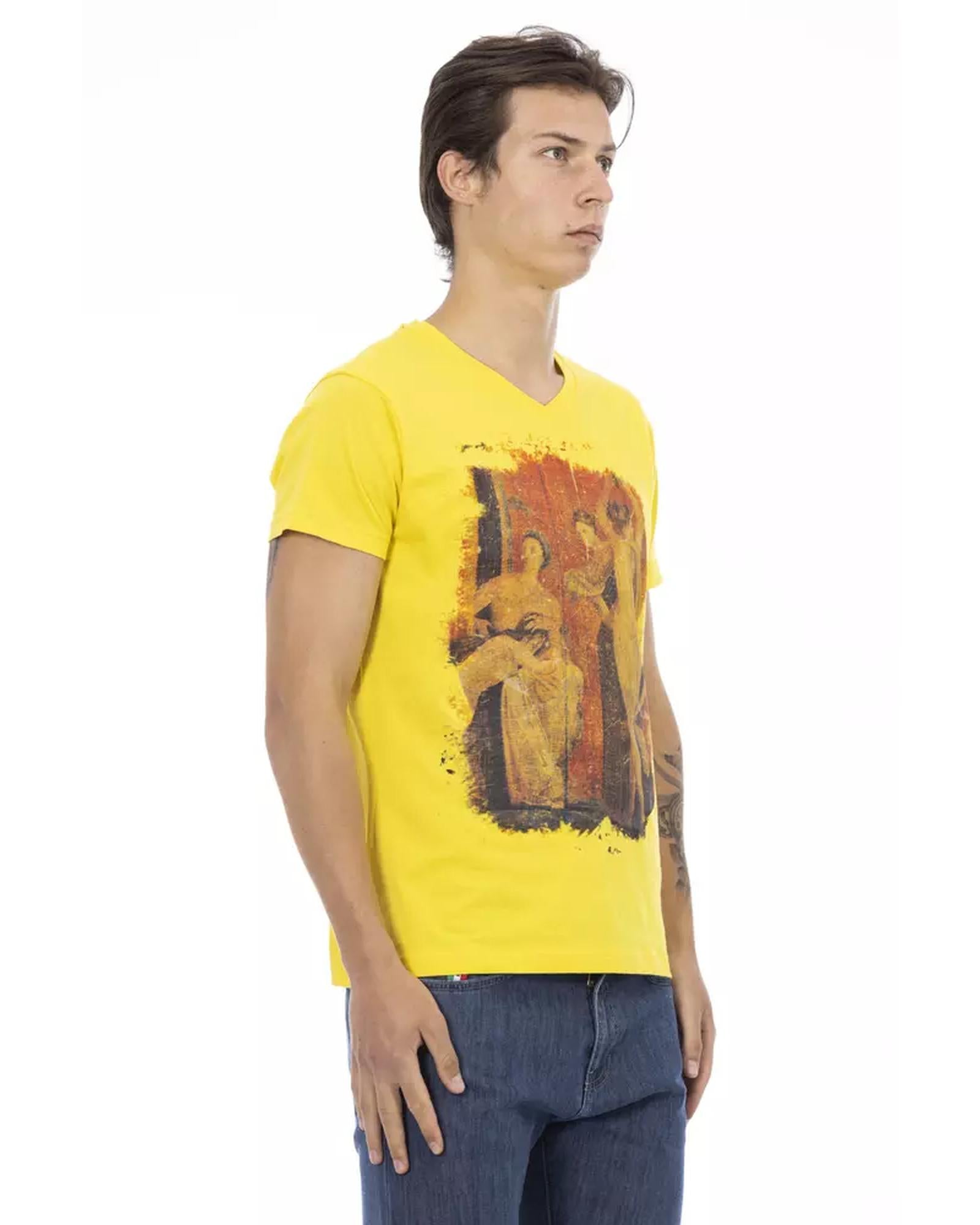 Front Print V-Neck Short Sleeve T-Shirt L Men Secondary image