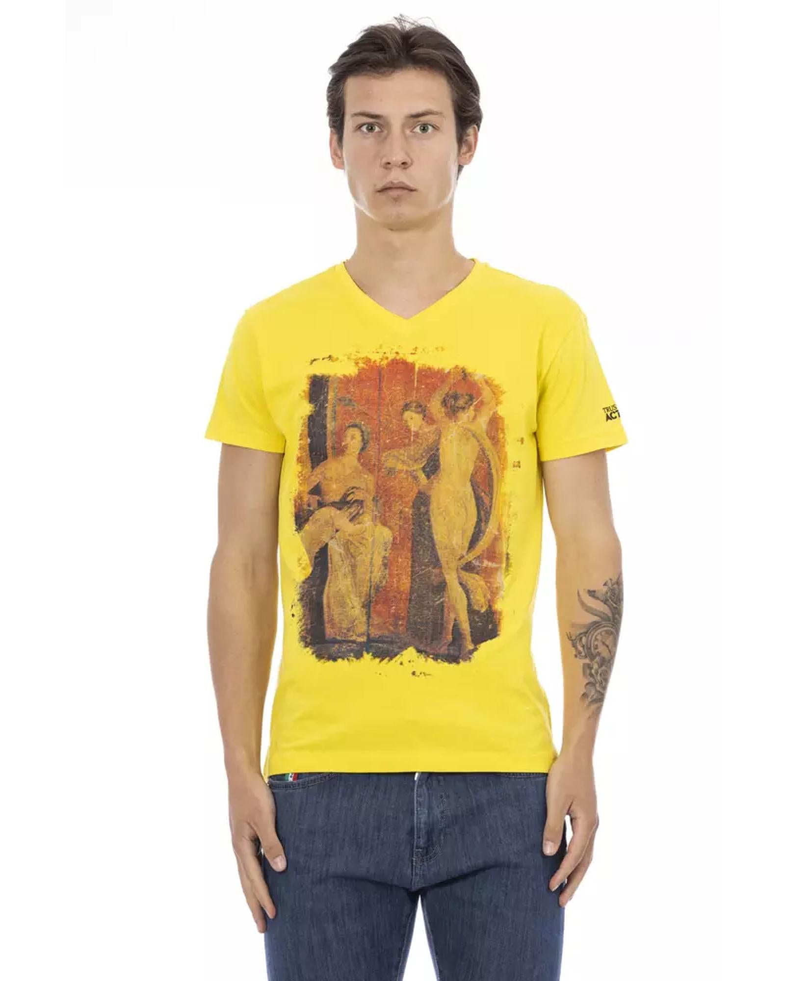 Front Print V-Neck Short Sleeve T-Shirt M Men Main image