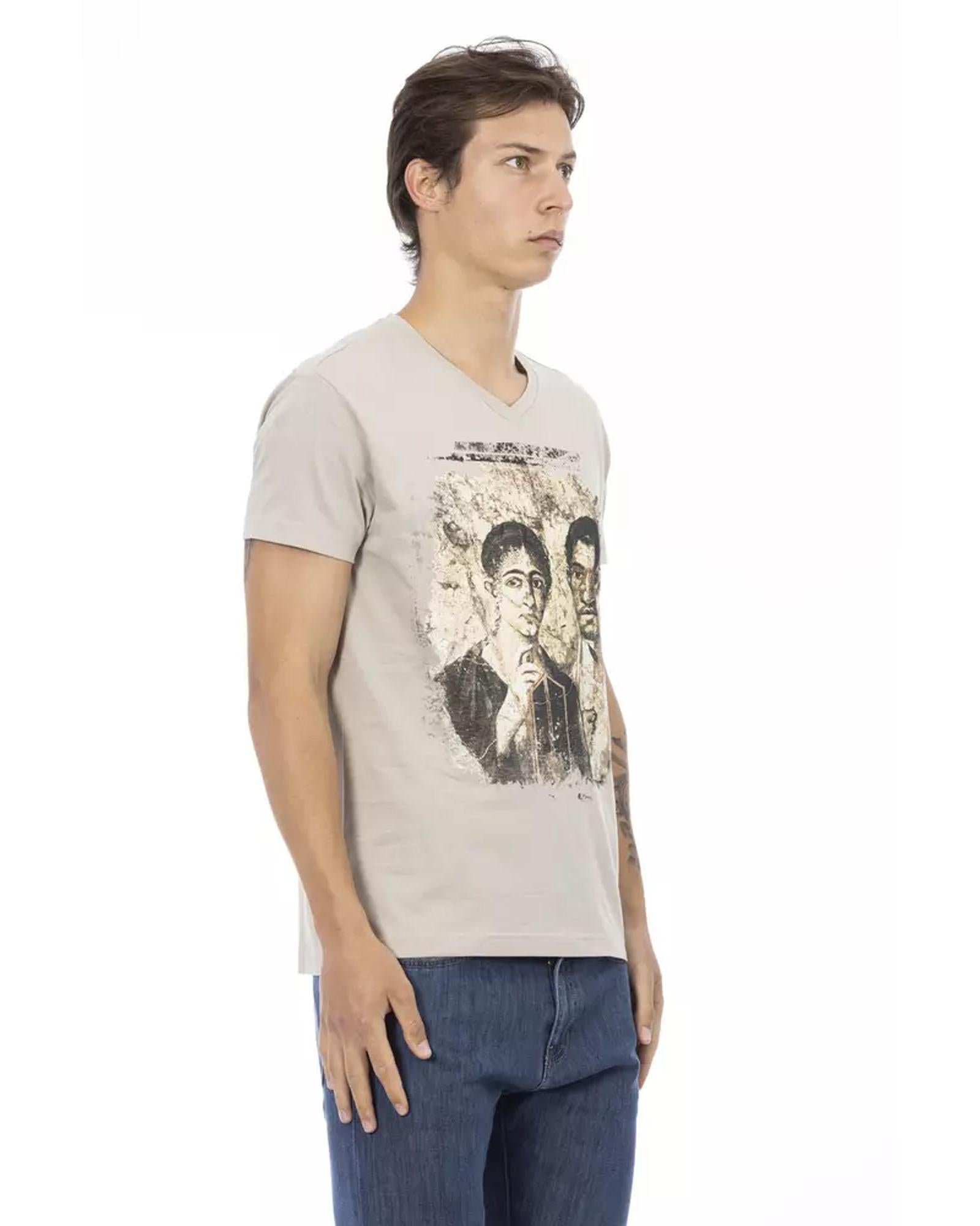Front Print Short Sleeve V-Neck T-Shirt M Men Secondary image