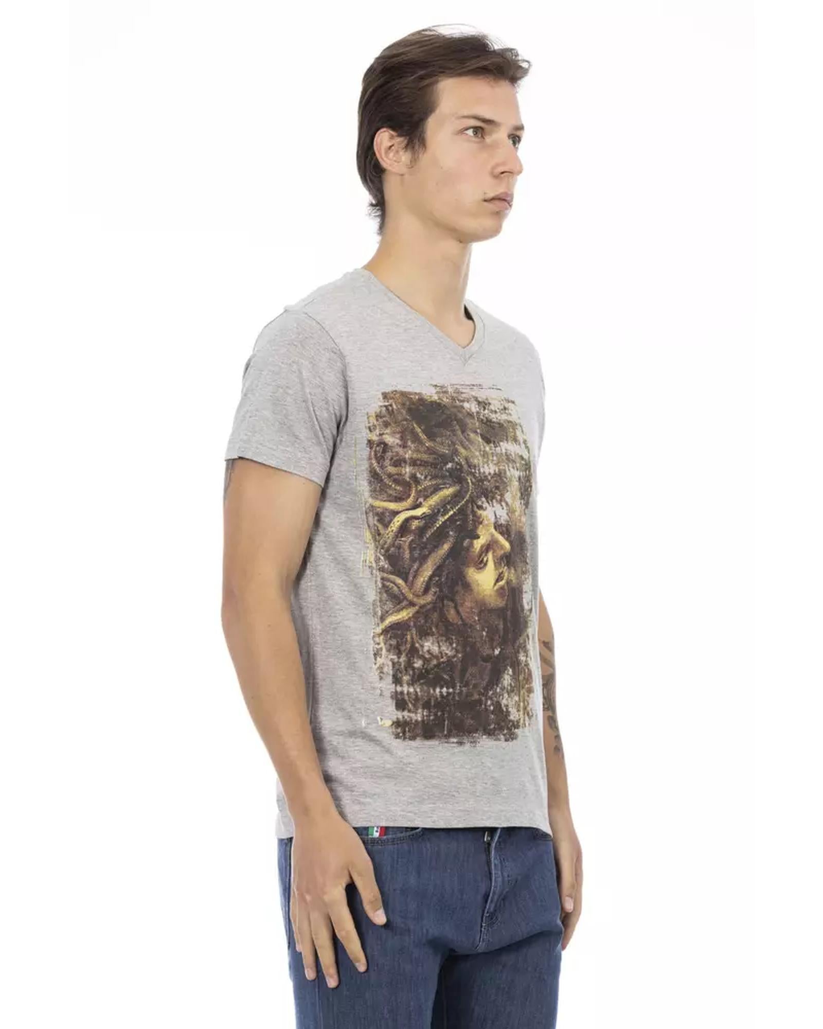 Short Sleeve V-Neck T-shirt with Front Print L Men Secondary image