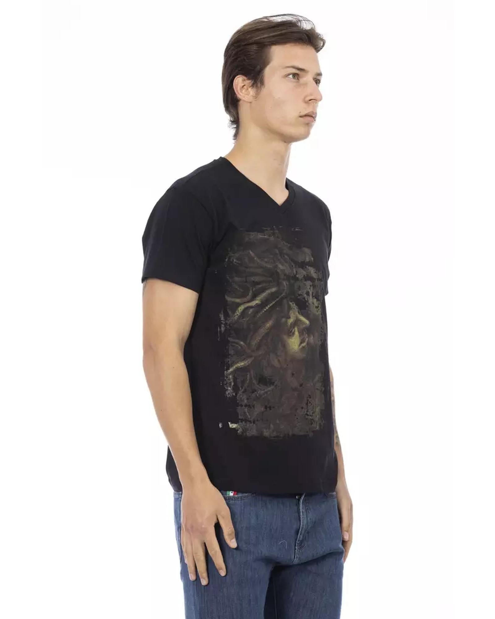 Front Print Short Sleeve V-neck T-shirt L Men Secondary image