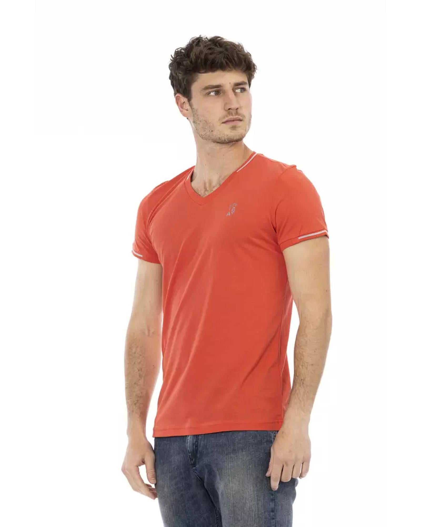 Short Sleeve T-shirt with V-neck and Chest Print L Men Secondary image