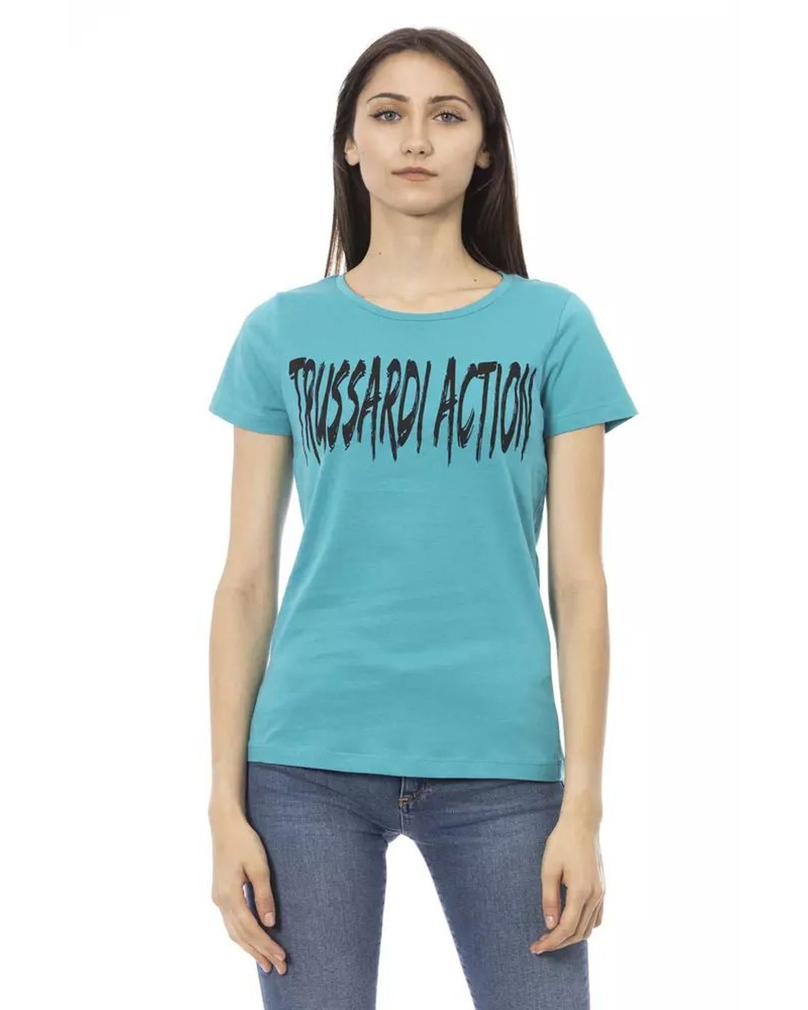 Trussardi Action Women's Light Blue Cotton Tops & T-Shirt - 2XL Main image