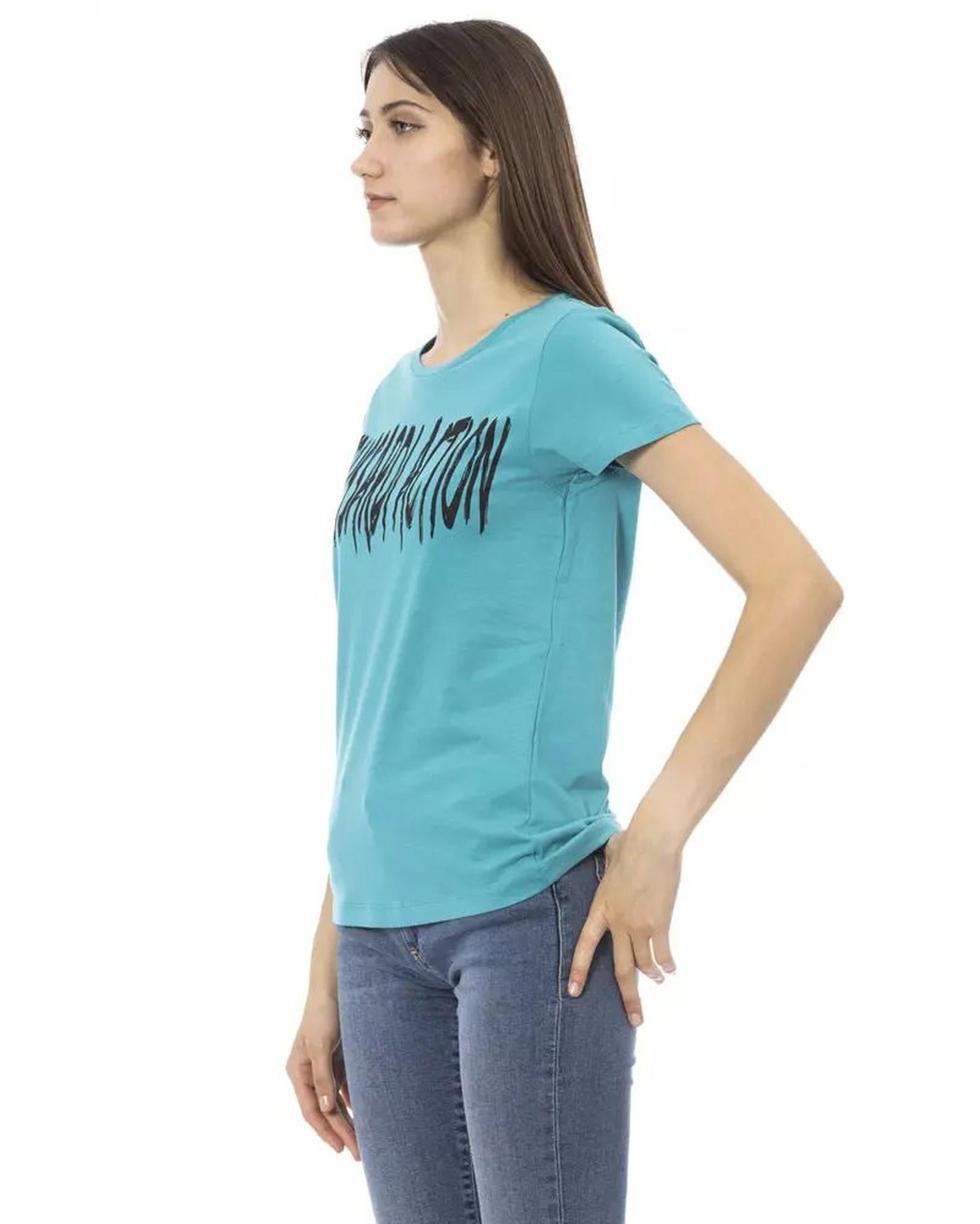 Trussardi Action Women's Light Blue Cotton Tops & T-Shirt - 2XL Secondary image