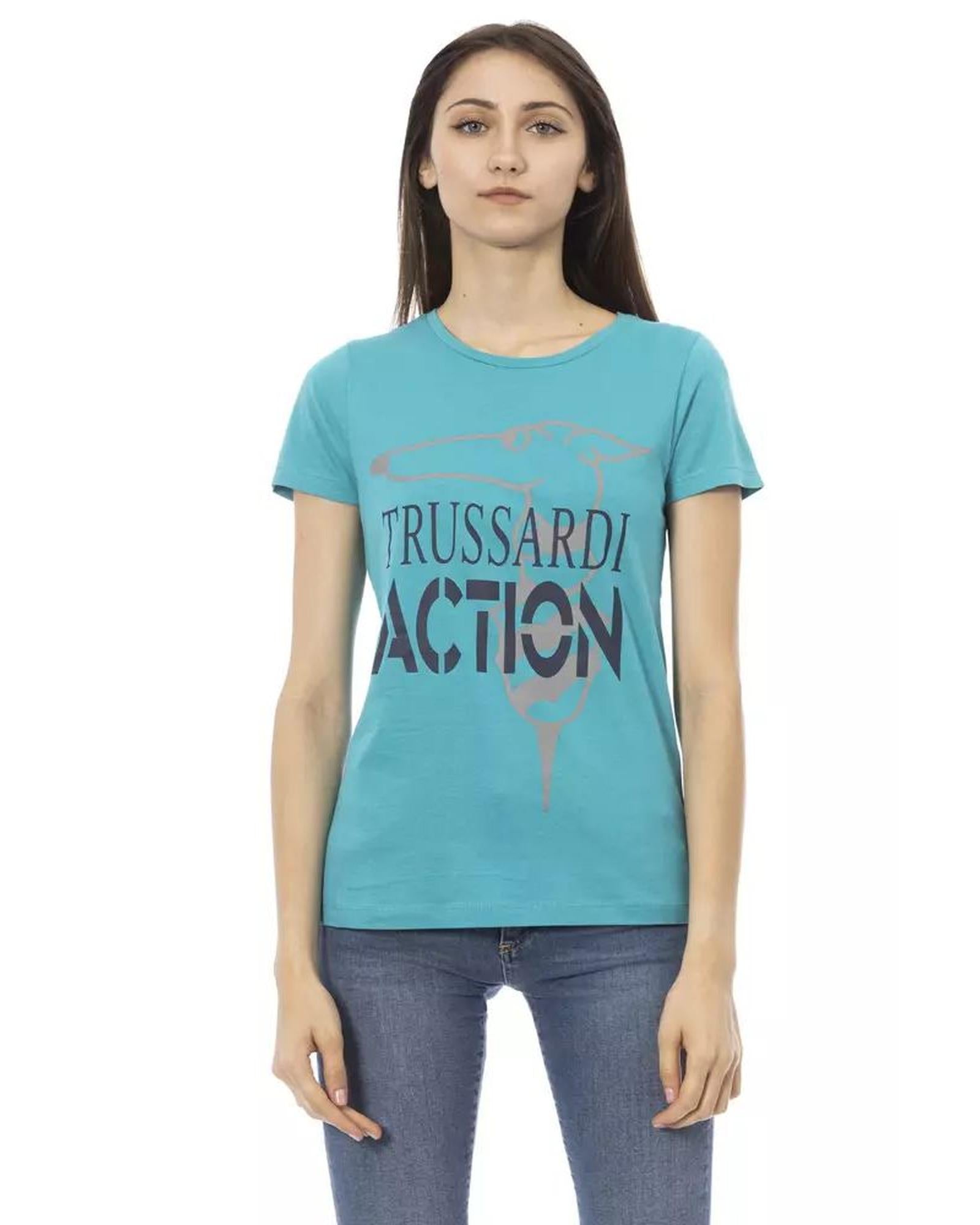 Trussardi Action Women's Light Blue Cotton Tops & T-Shirt - S Main image