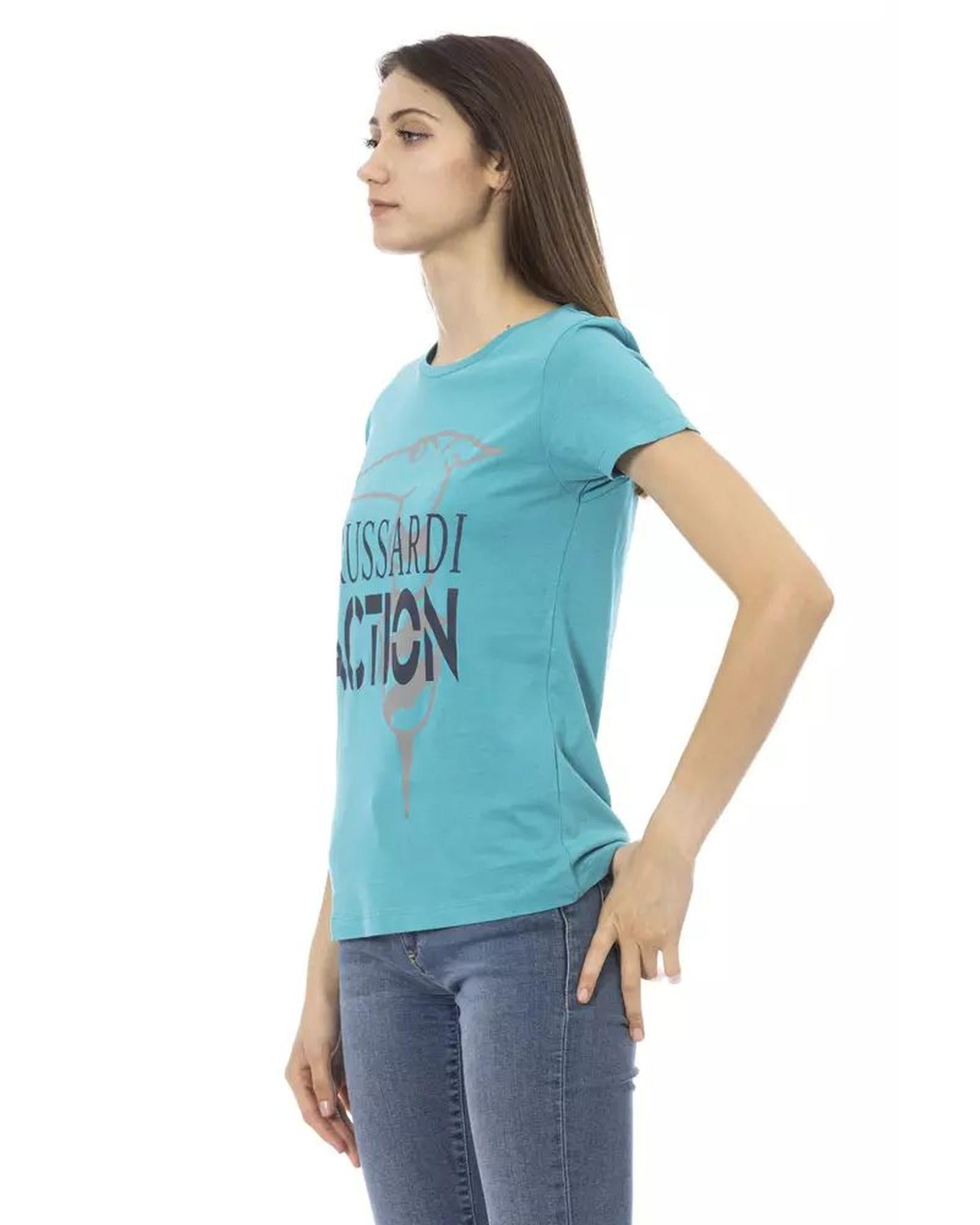 Trussardi Action Women's Light Blue Cotton Tops & T-Shirt - S Secondary image