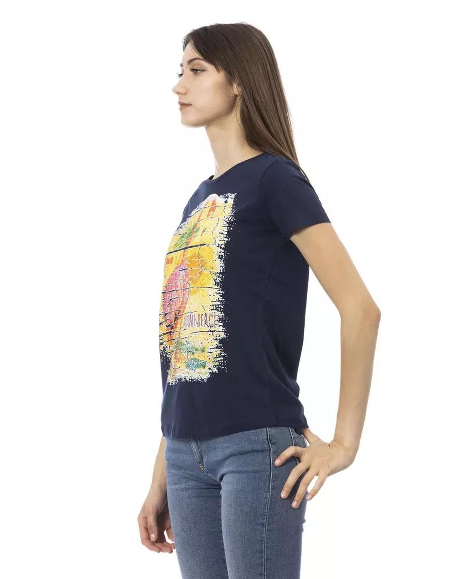 Trussardi Action Women's Blue Cotton Tops & T-Shirt - M Secondary image