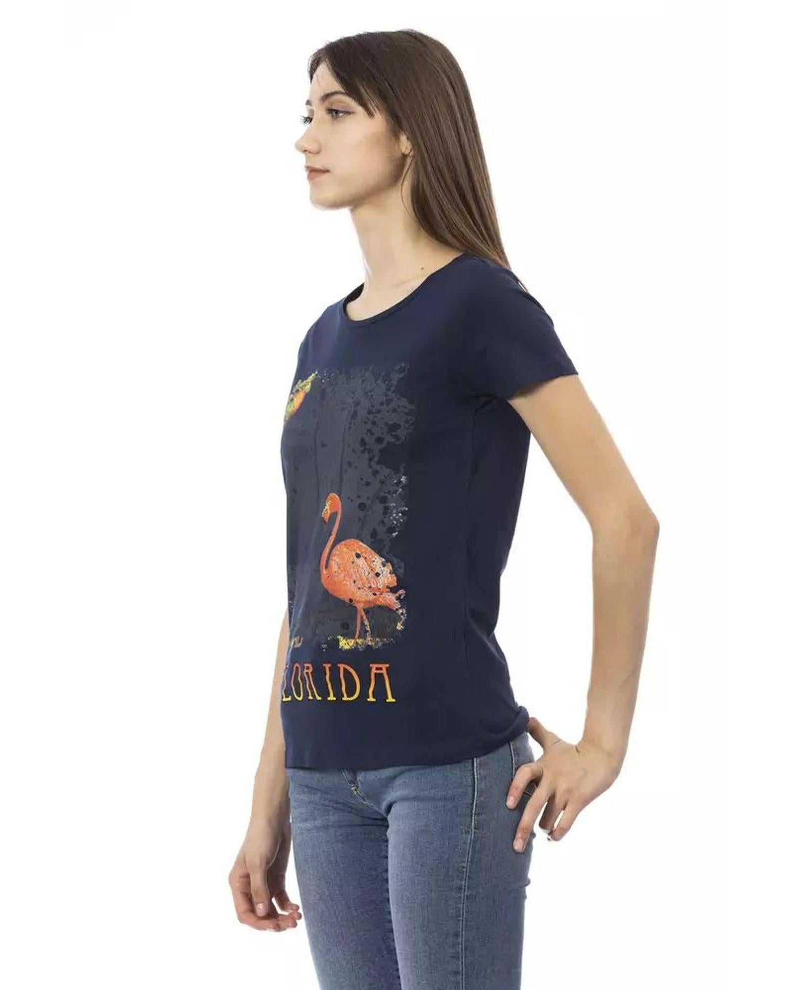 Trussardi Action Women's Blue Cotton Tops & T-Shirt - M Secondary image