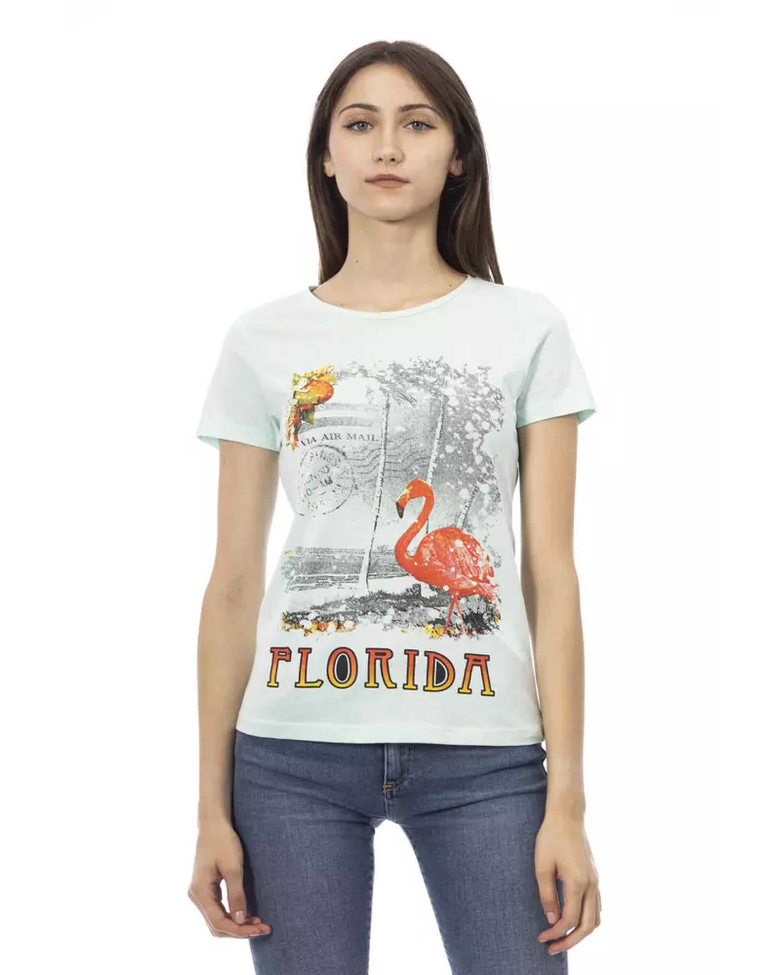 Short Sleeve T-shirt with Round Neck and Front Print M Women Main image