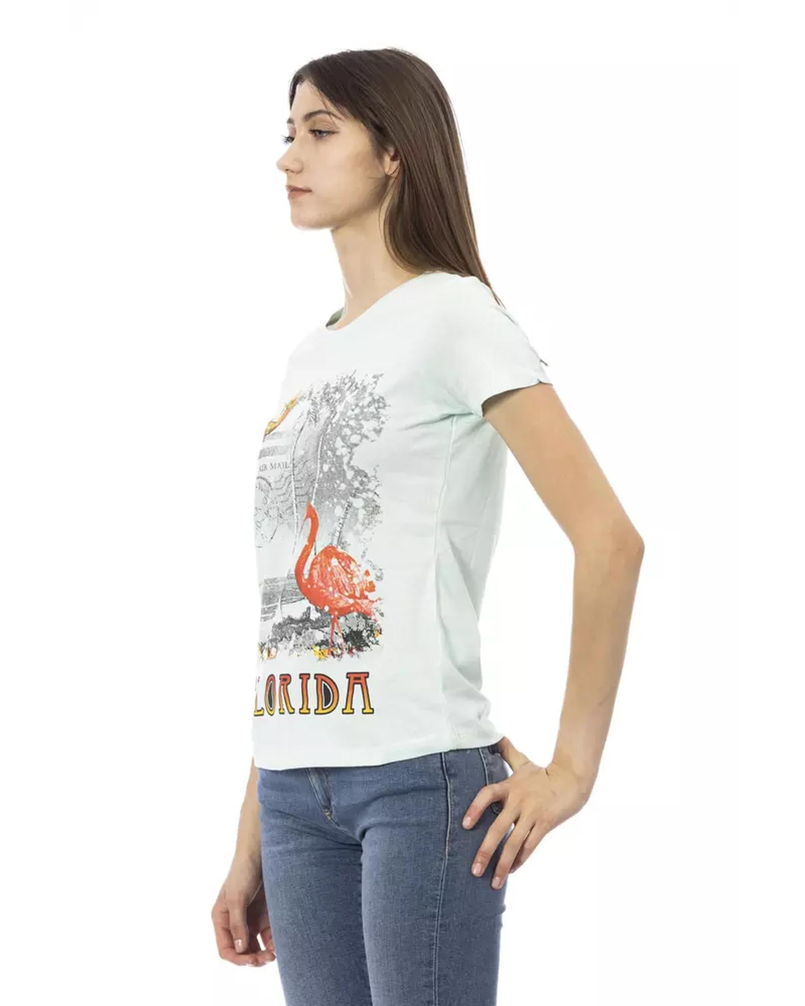 Short Sleeve T-shirt with Round Neck and Front Print S Women Secondary image