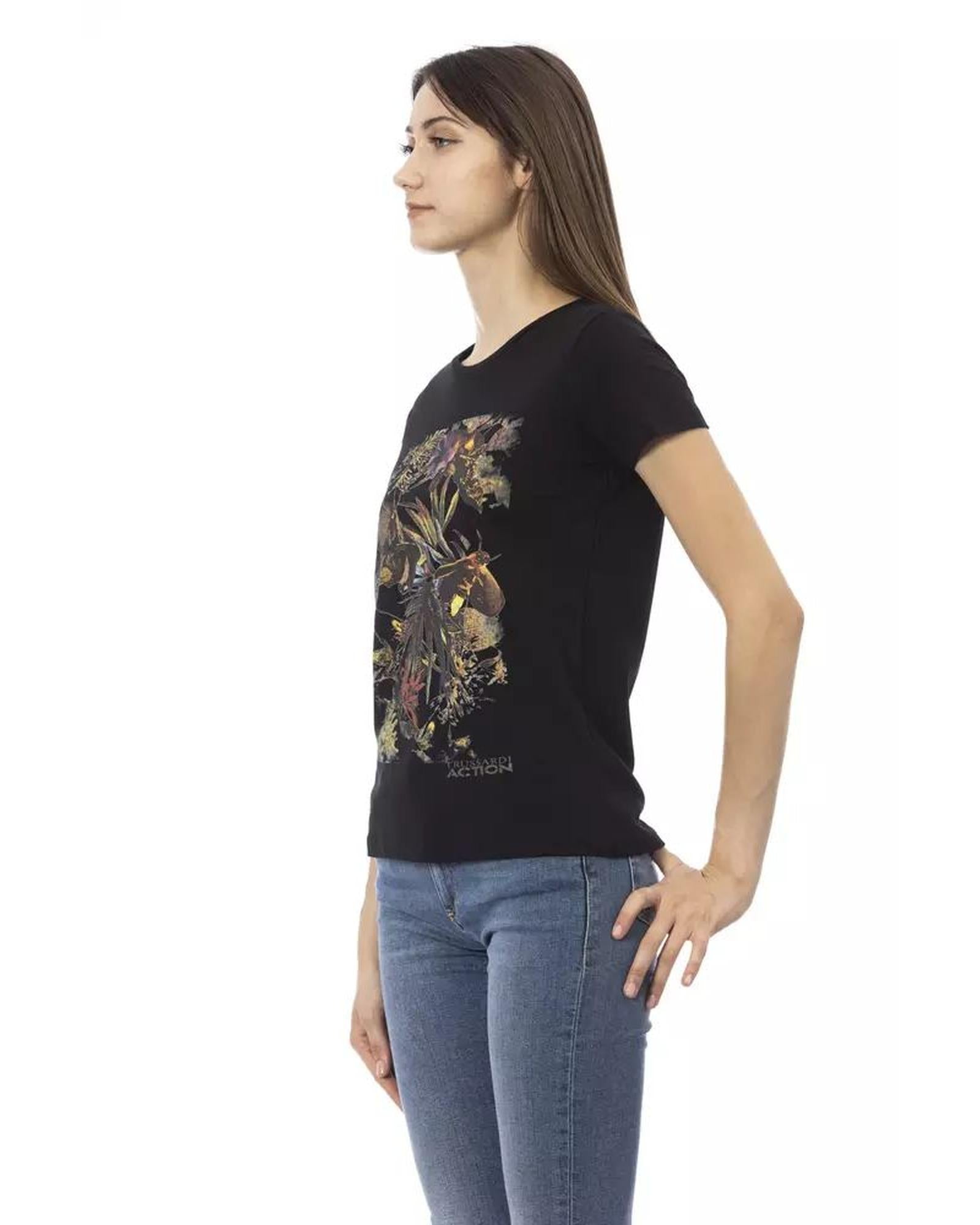 Trussardi Action Women's Black Cotton Tops & T-Shirt - M Secondary image