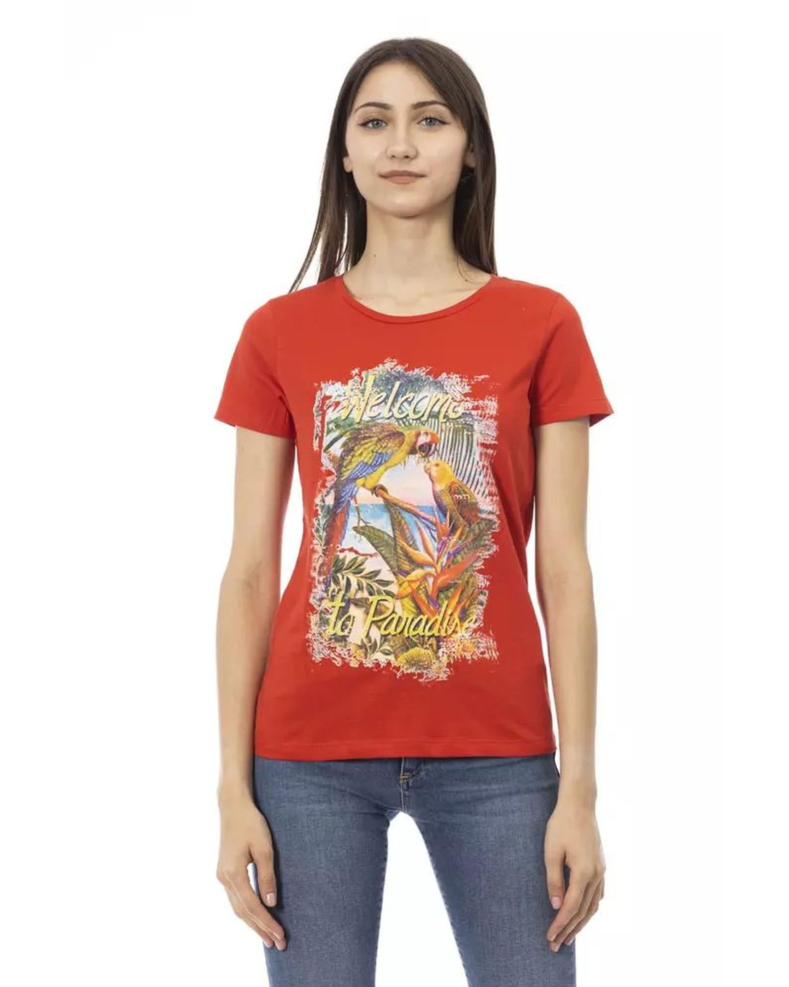 Trussardi Action Women's Red Cotton Tops & T-Shirt - L Main image