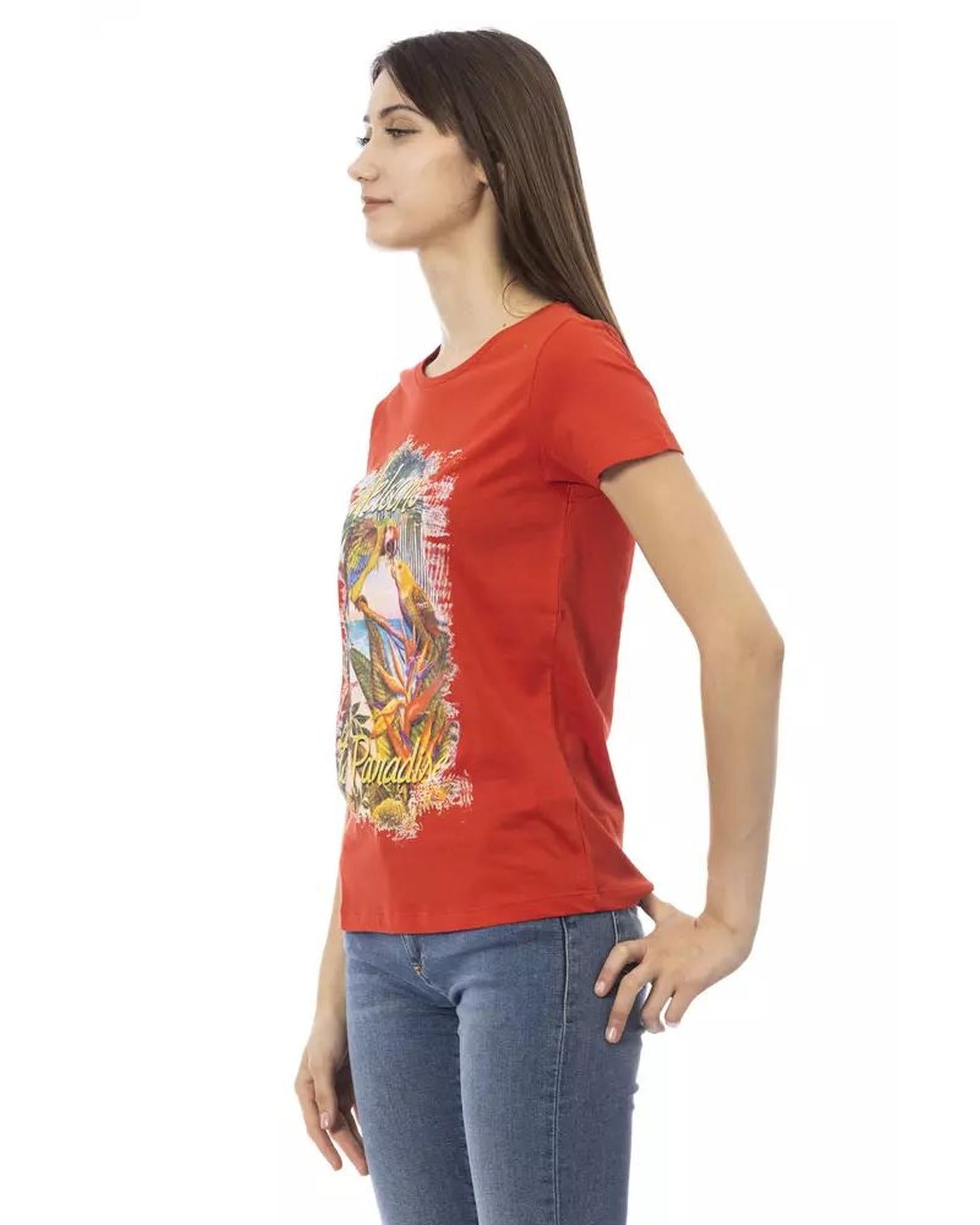Trussardi Action Women's Red Cotton Tops & T-Shirt - S Secondary image