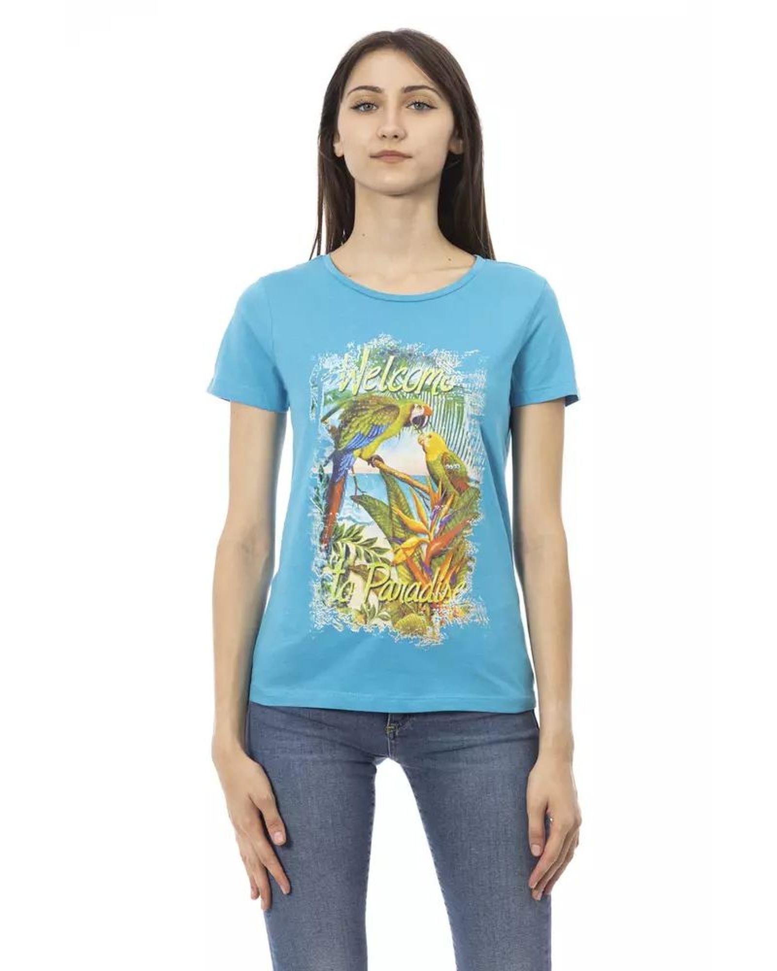 Trussardi Action Women's Light Blue Cotton Tops & T-Shirt - 2XL Main image