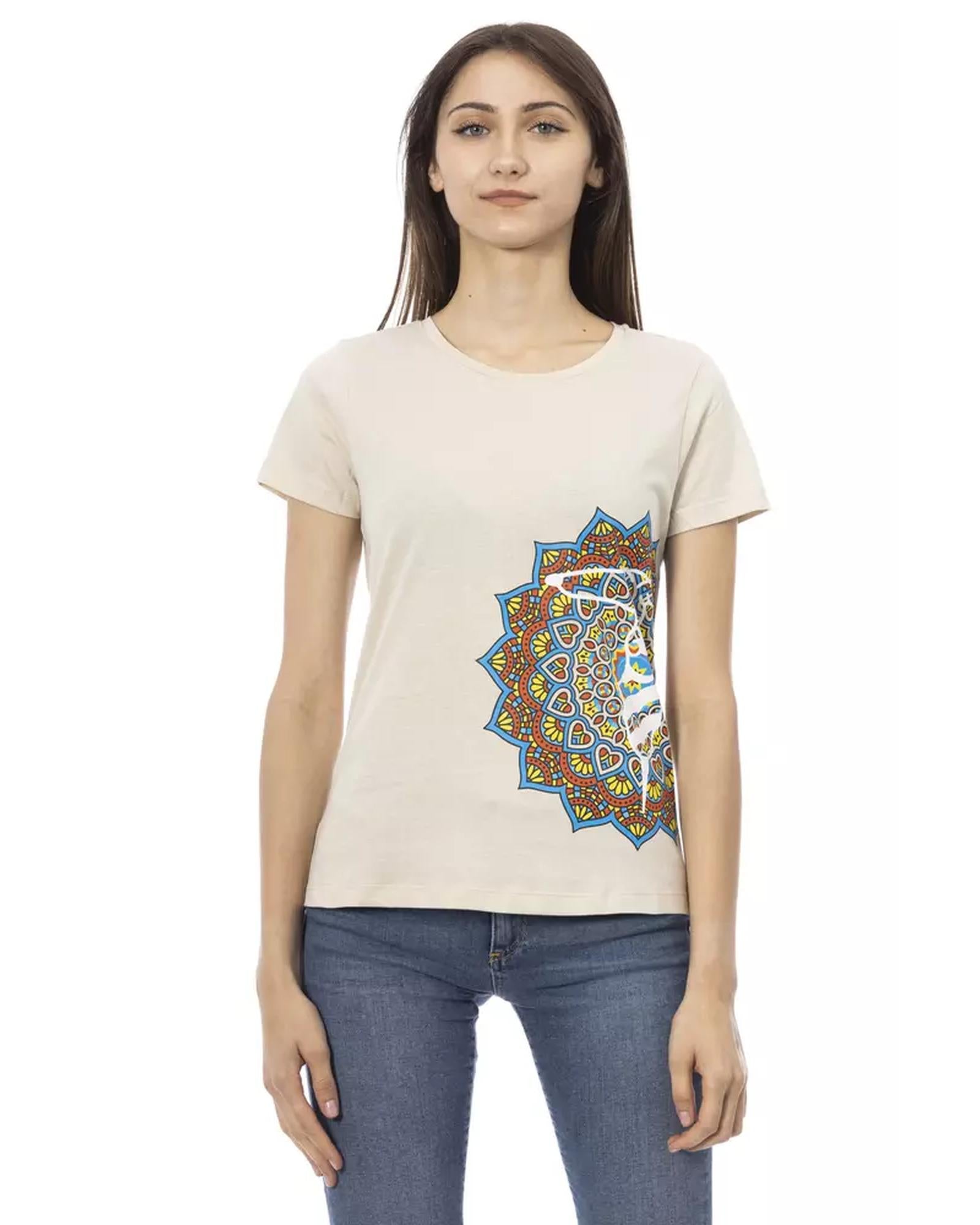 Short Sleeve T-shirt with Round Neck and Front Print XL Women Main image