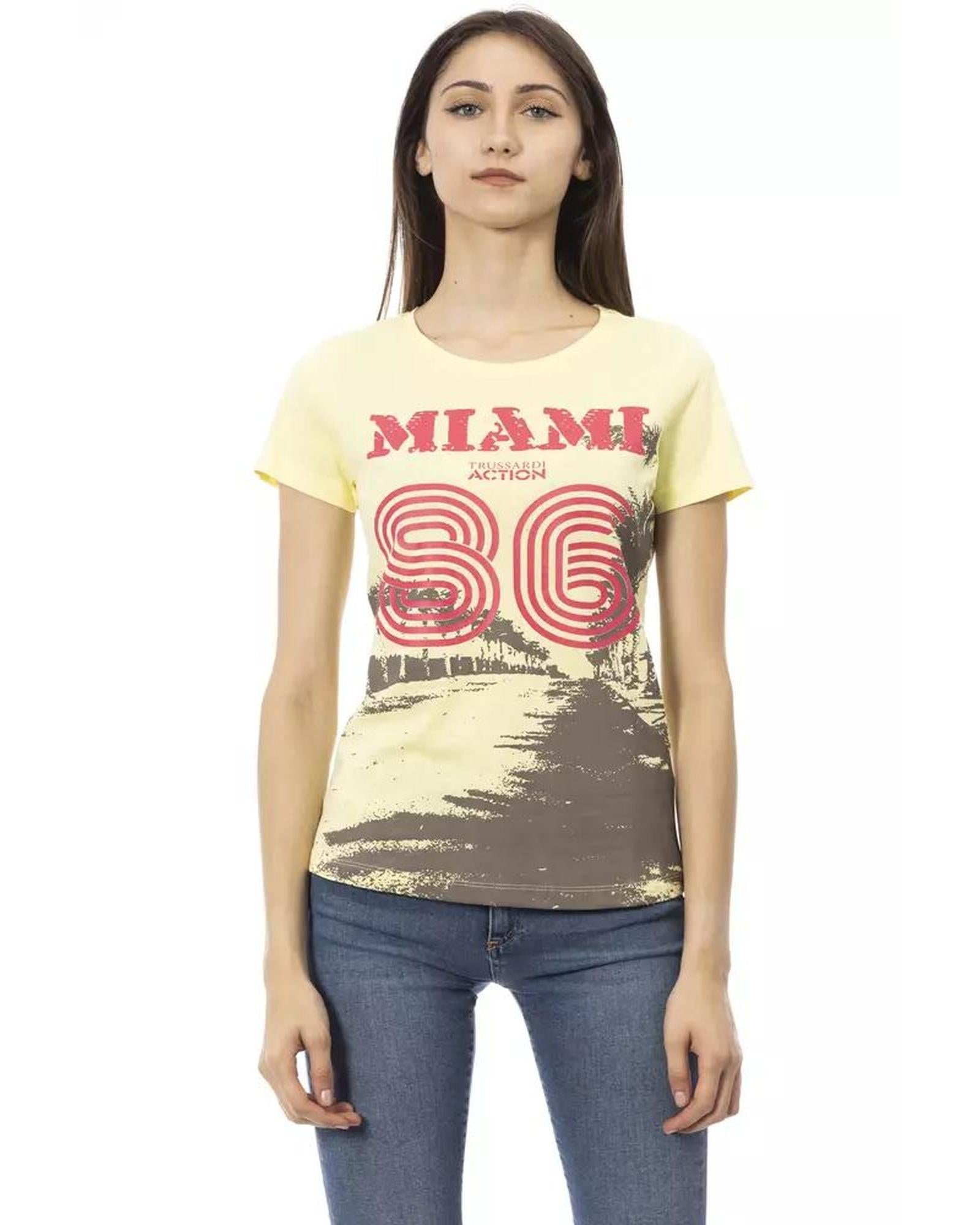 Trussardi Action Women's Yellow Cotton Tops & T-Shirt - XL Main image
