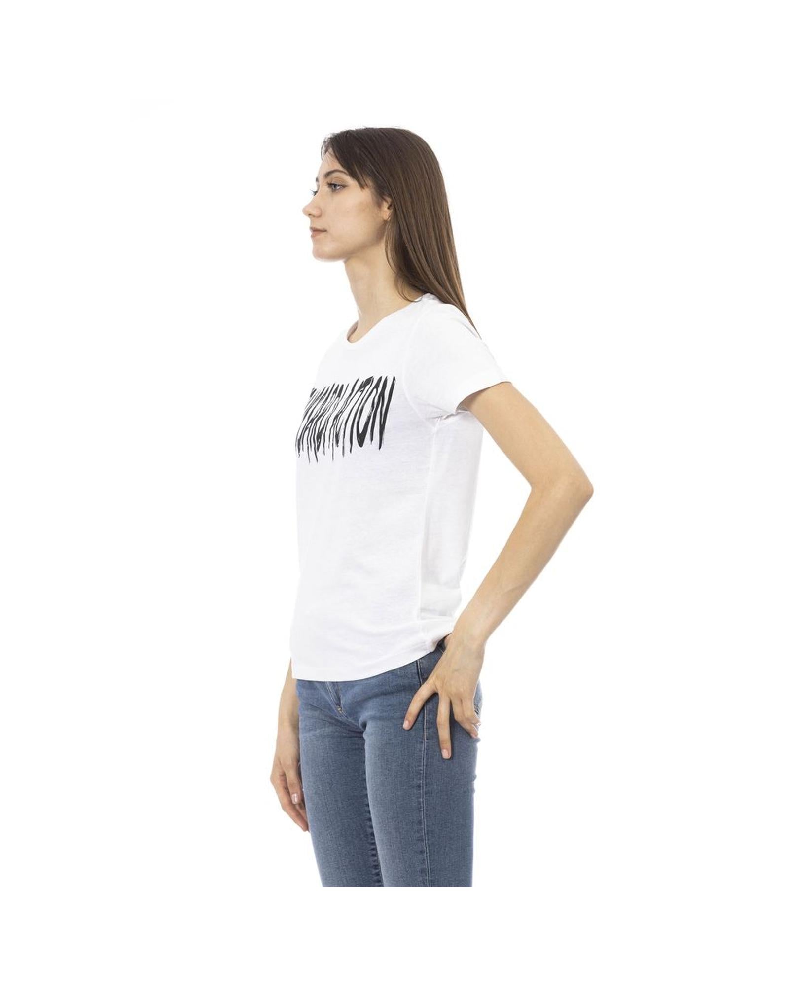 Trussardi Action Women's Elegant Short Sleeve Tee with Chic Front Print - M Secondary image