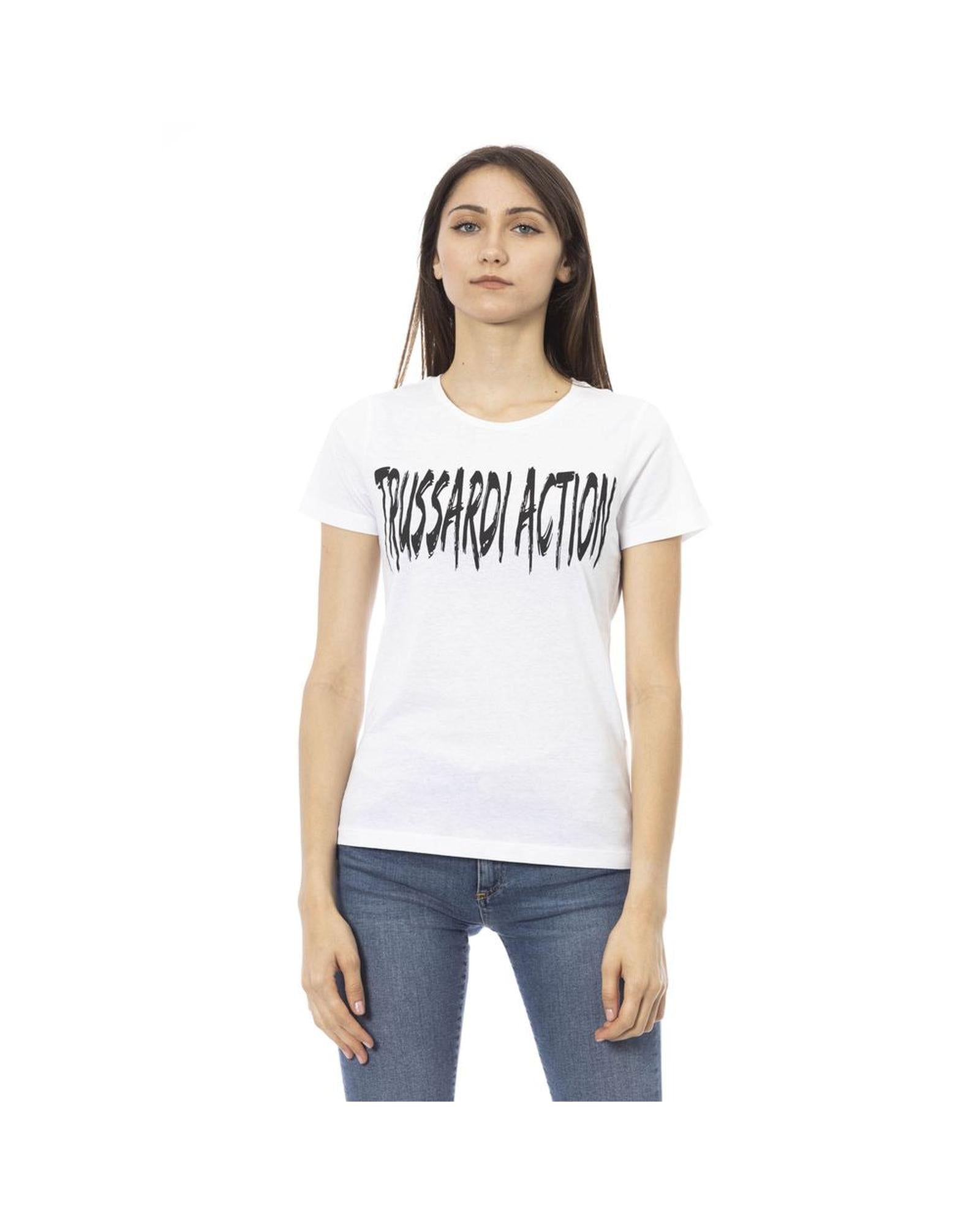 Trussardi Action Women's Elegant Short Sleeve Tee with Chic Front Print - 2XL Main image