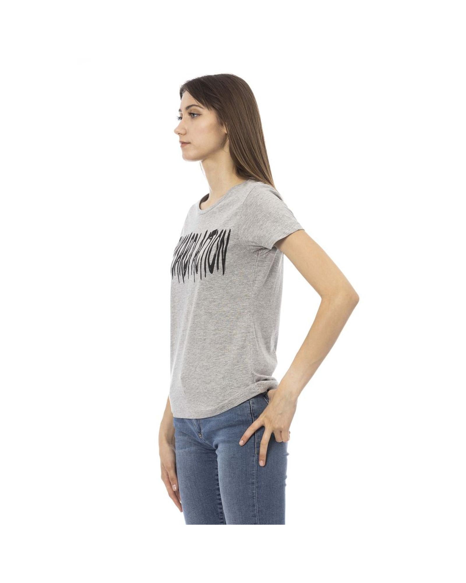 Trussardi Action Women's Elegant Gray Cotton-Blend Tee with Chic Print - XL Secondary image