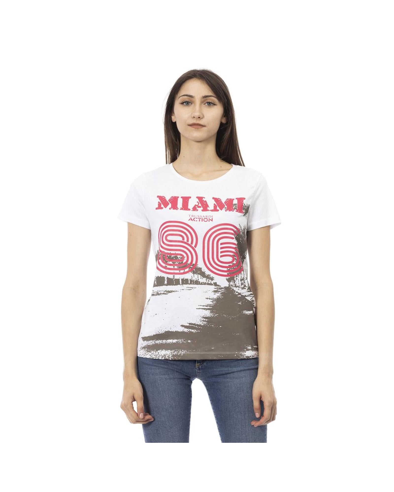 Trussardi Action Women's Chic White Short Sleeve Round Neck Tee - L Main image