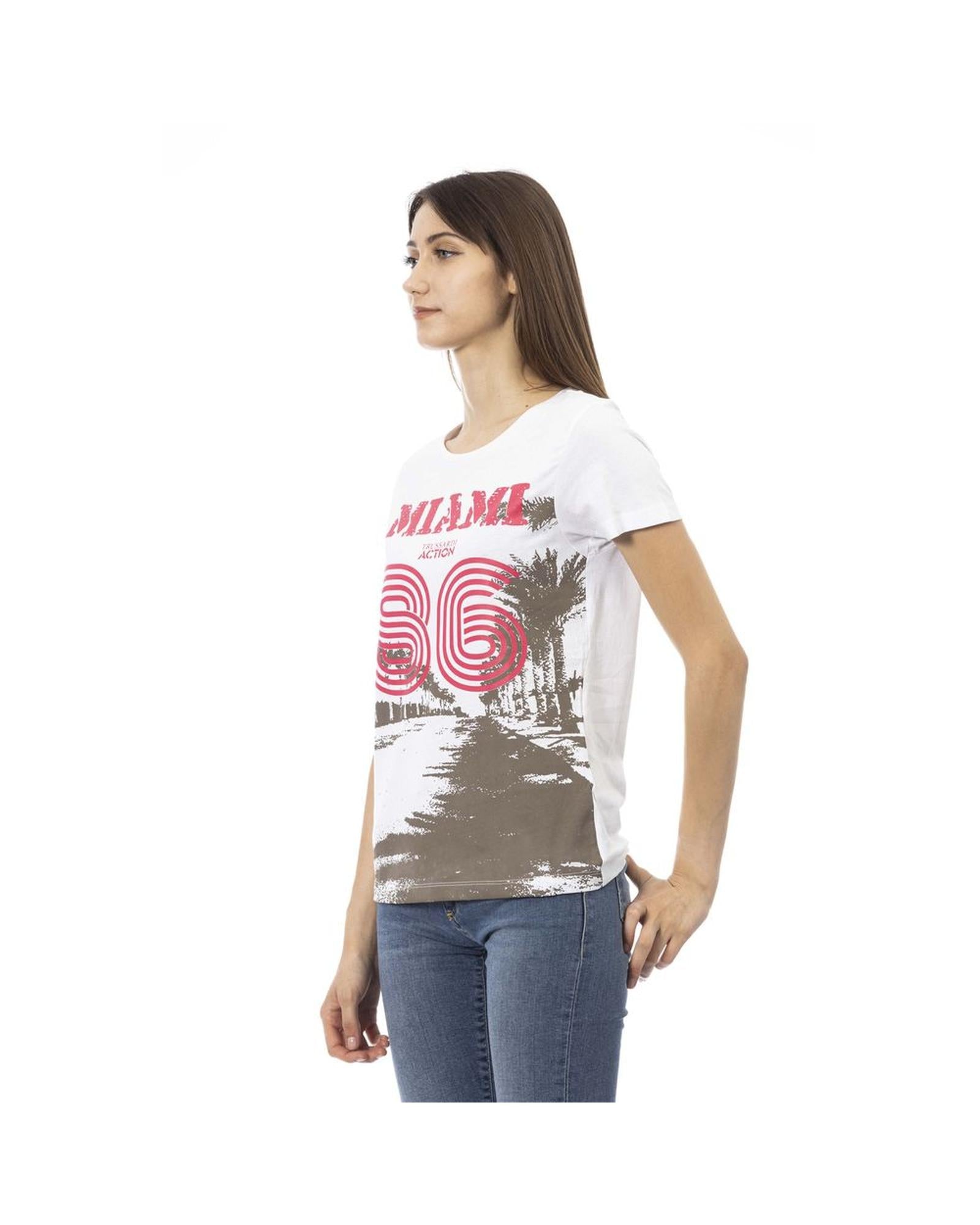Trussardi Action Women's Chic White Short Sleeve Round Neck Tee - 2XL Secondary image