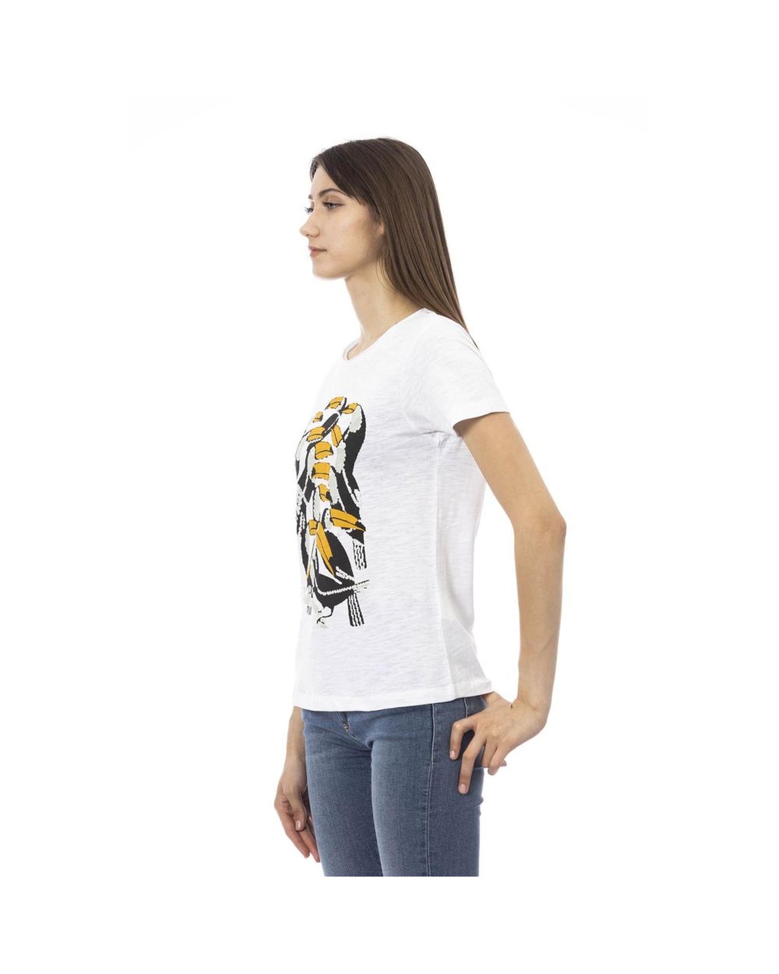 Trussardi Action Women's Chic White Short Sleeve Tee with Exclusive Print - XL Secondary image
