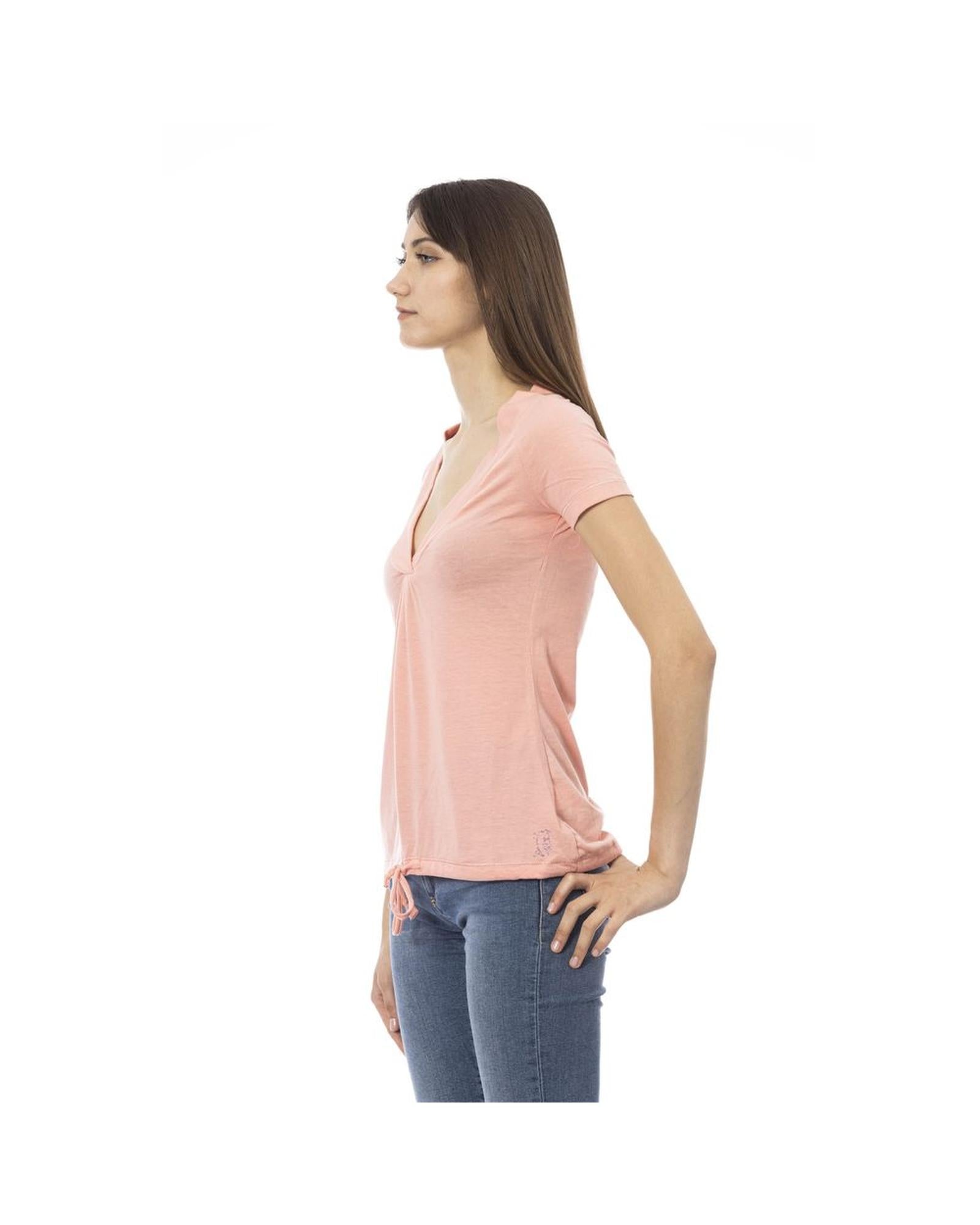 Trussardi Action Women's Elegant Pink Short Sleeve Tee with Chic Print - M Secondary image