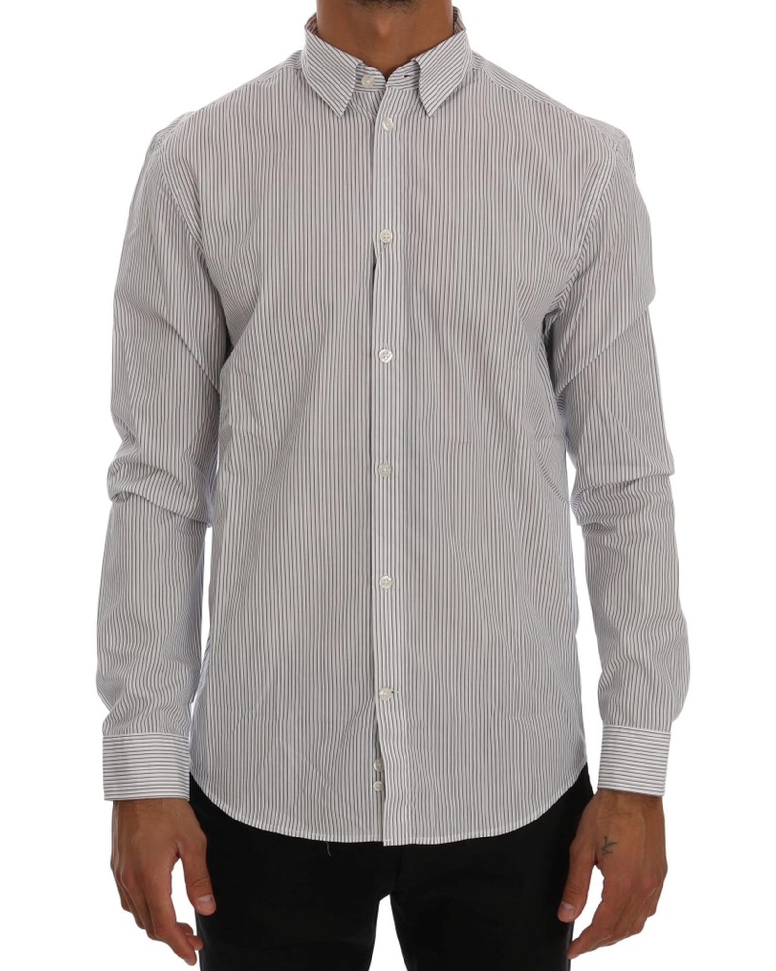 Frankie Morello Casual Shirt with Blue Stripes L Men Main image