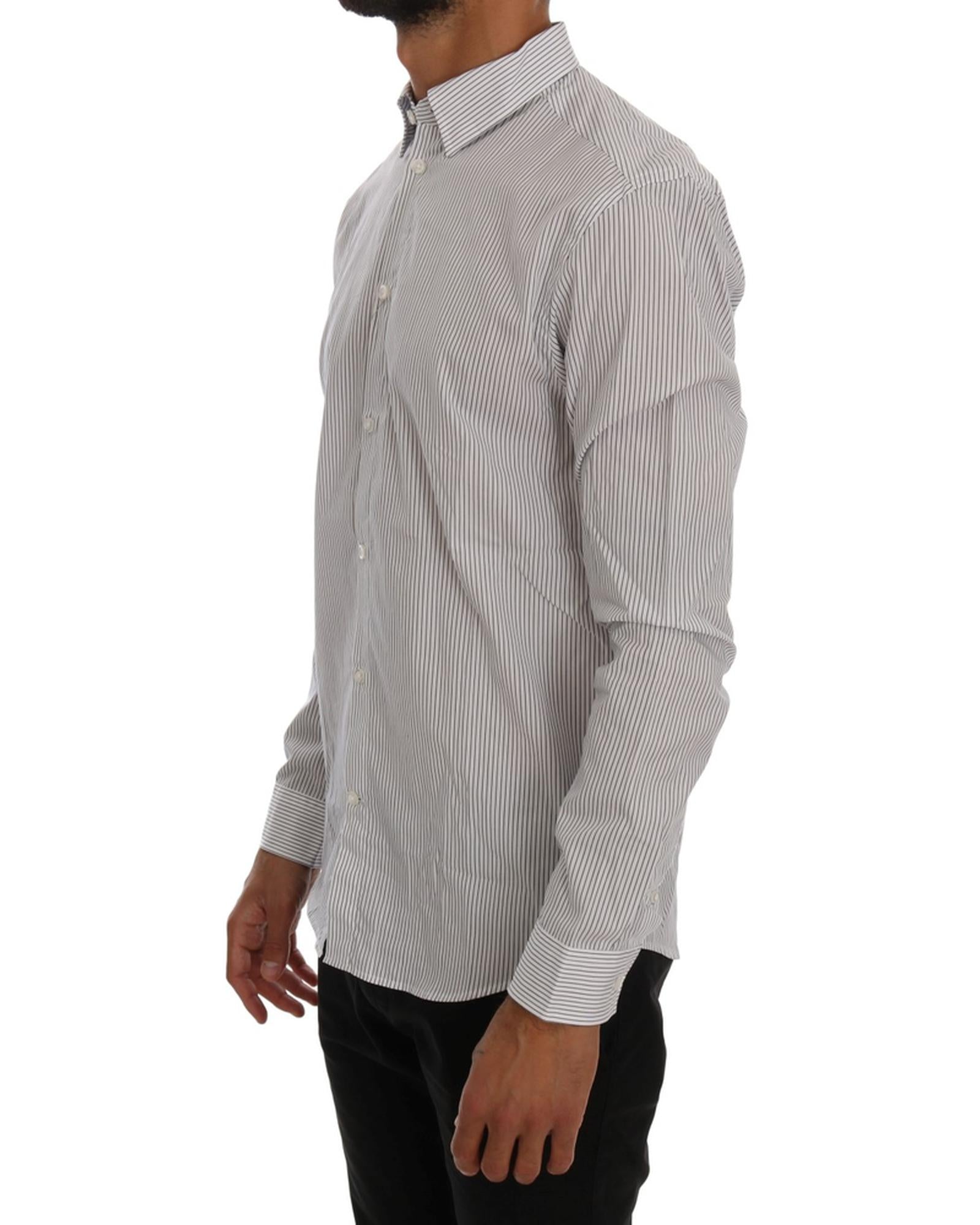 Frankie Morello Casual Shirt with Blue Stripes L Men Secondary image