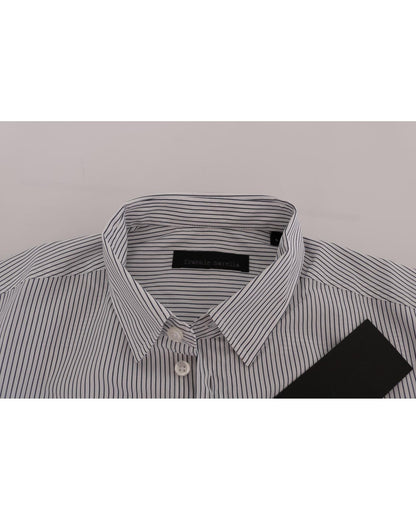 Frankie Morello Casual Shirt with Blue Stripes L Men