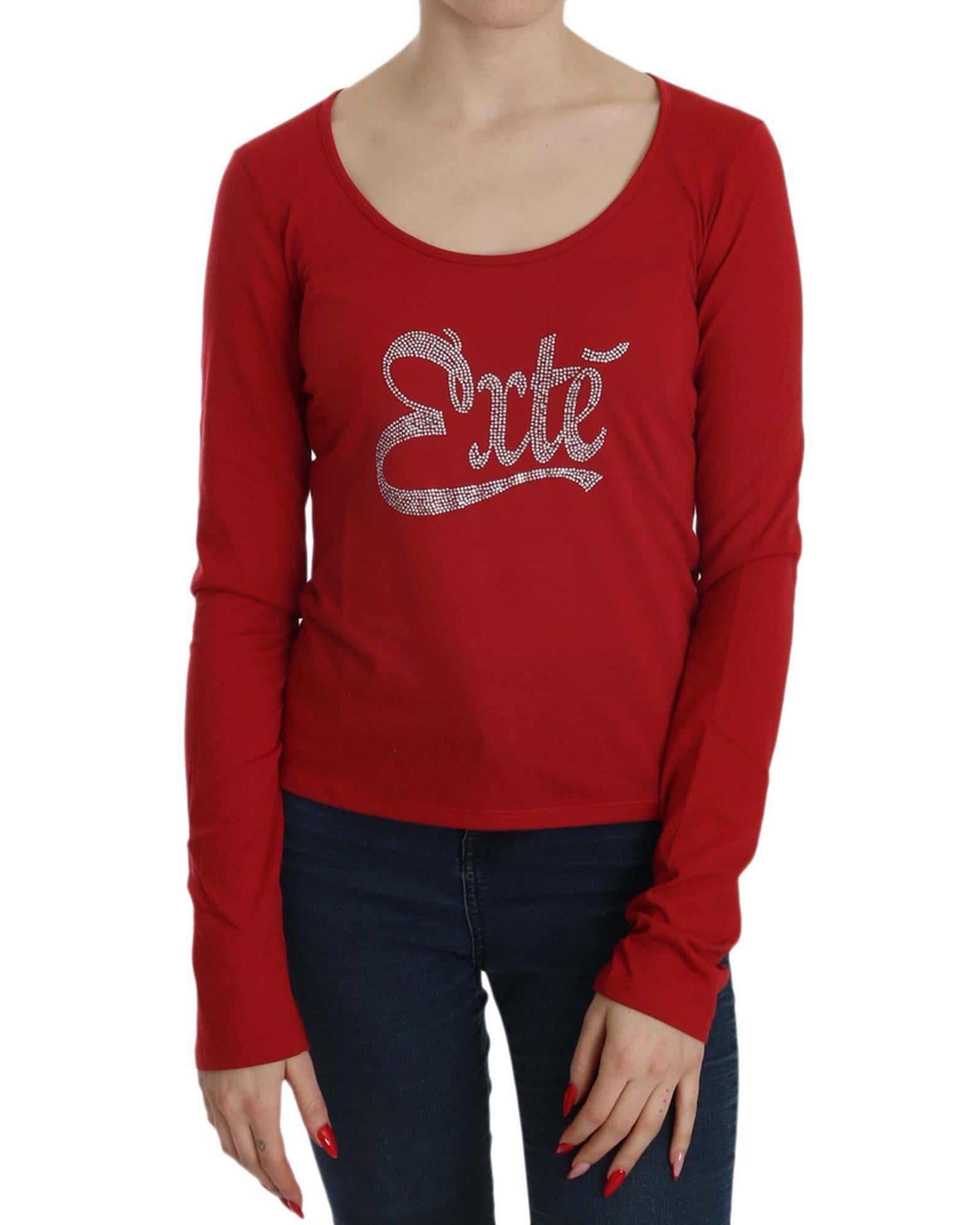 Round Neck Long Sleeve Crystal Embellished Top Blouse 42 IT Women Main image