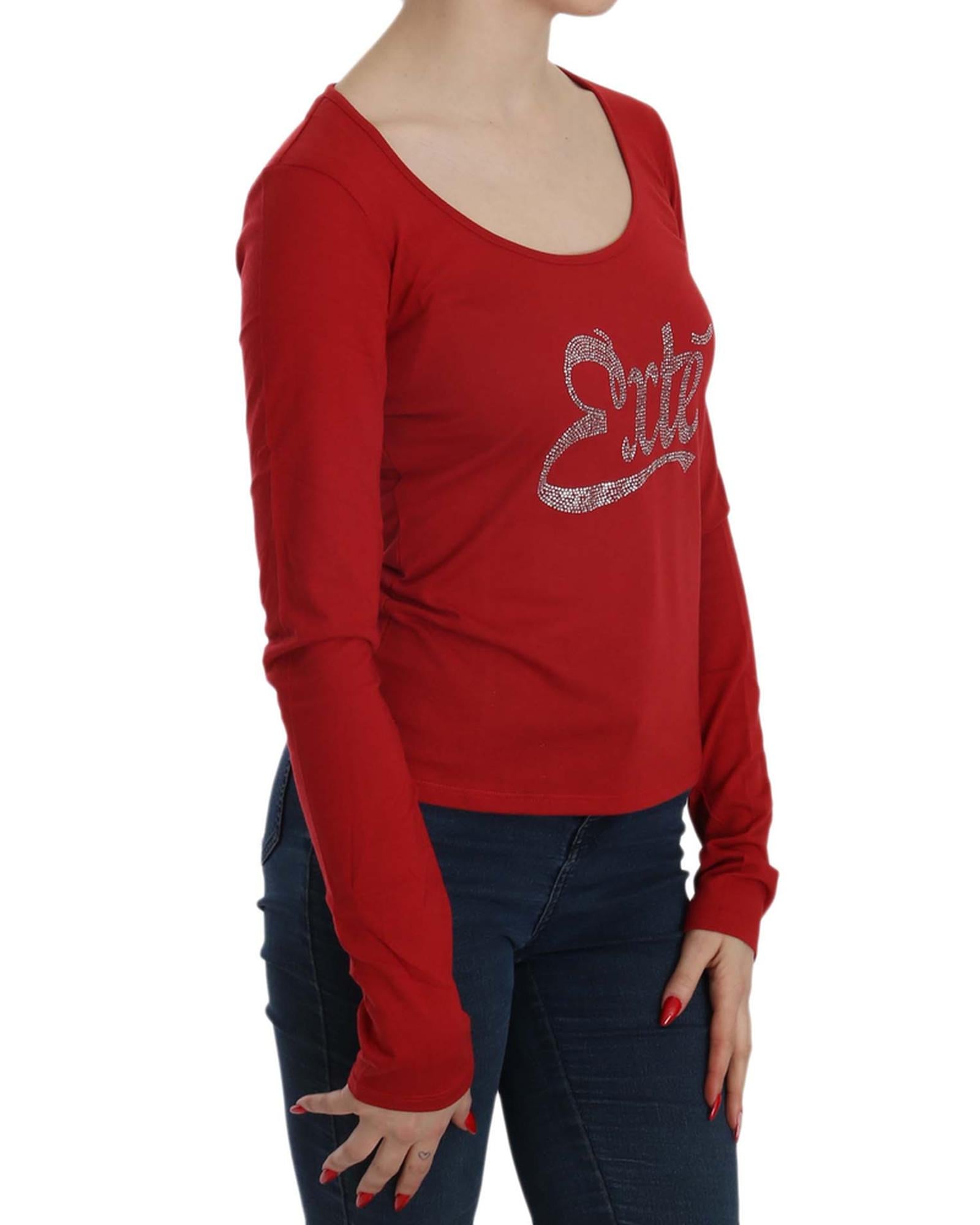 Round Neck Long Sleeve Crystal Embellished Top Blouse 42 IT Women Secondary image