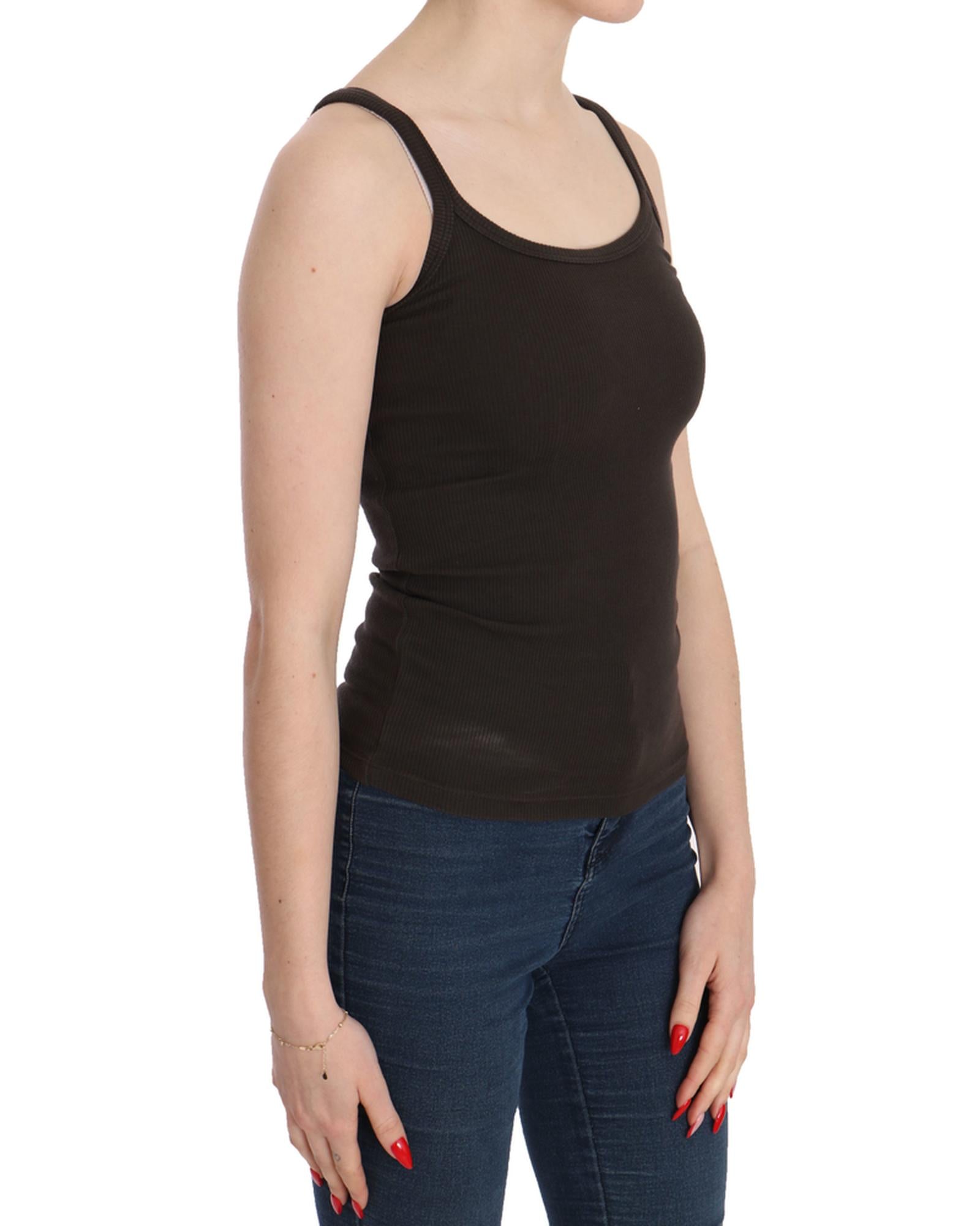 Dark Brown Sleeveless Spaghetti Strap Top Blouse 42 IT Women Secondary image