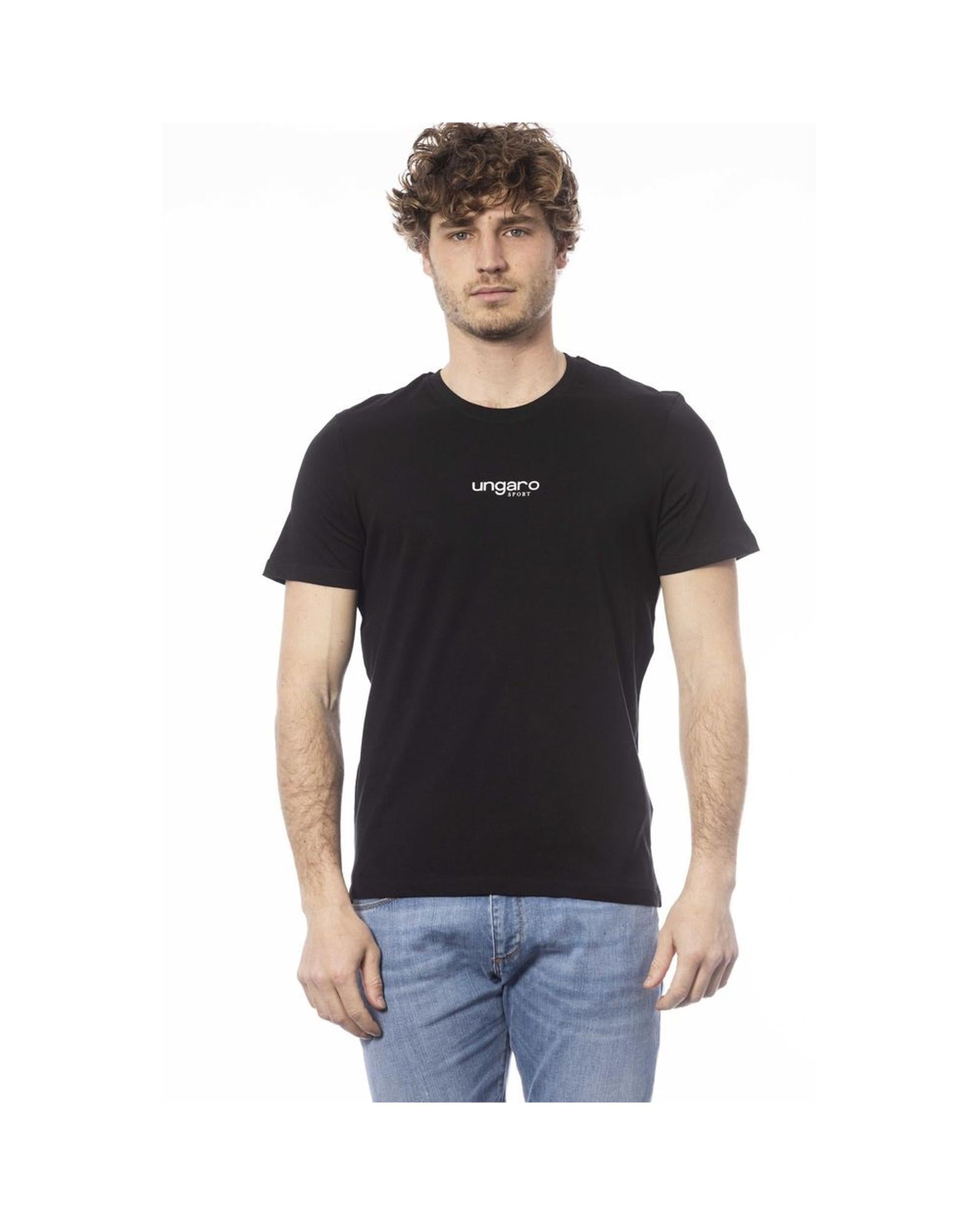 Ungaro Sport Men's Sleek Black Cotton Crew Neck T-Shirt - XL Main image