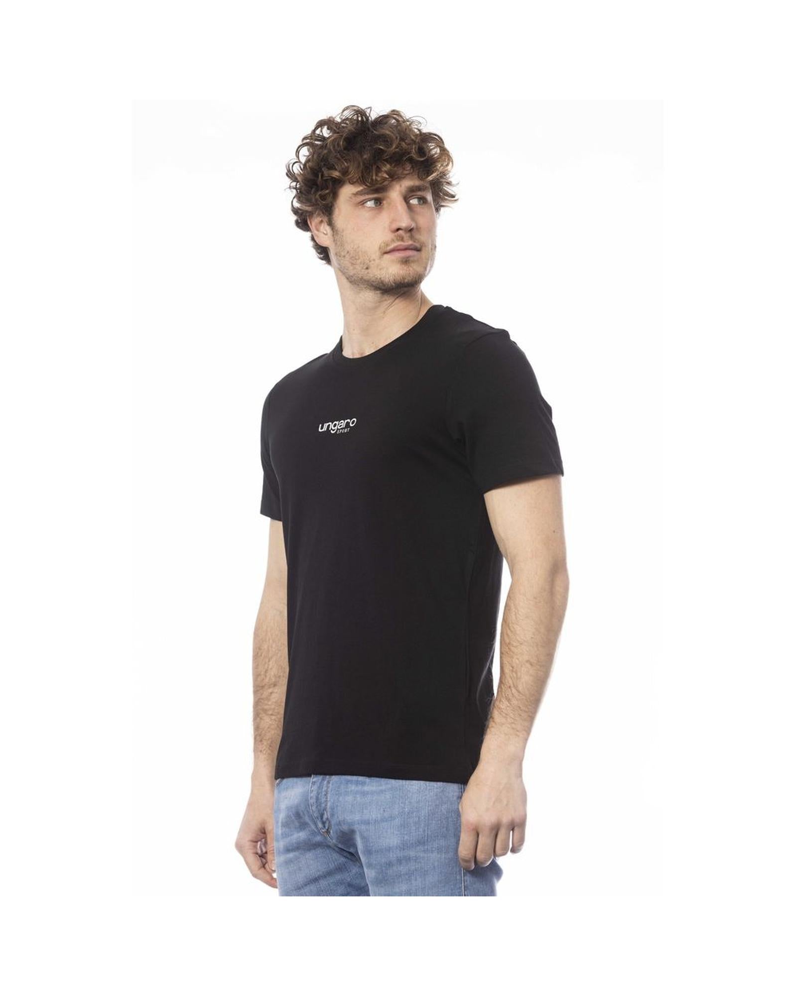 Ungaro Sport Men's Sleek Black Cotton Crew Neck T-Shirt - XL Secondary image