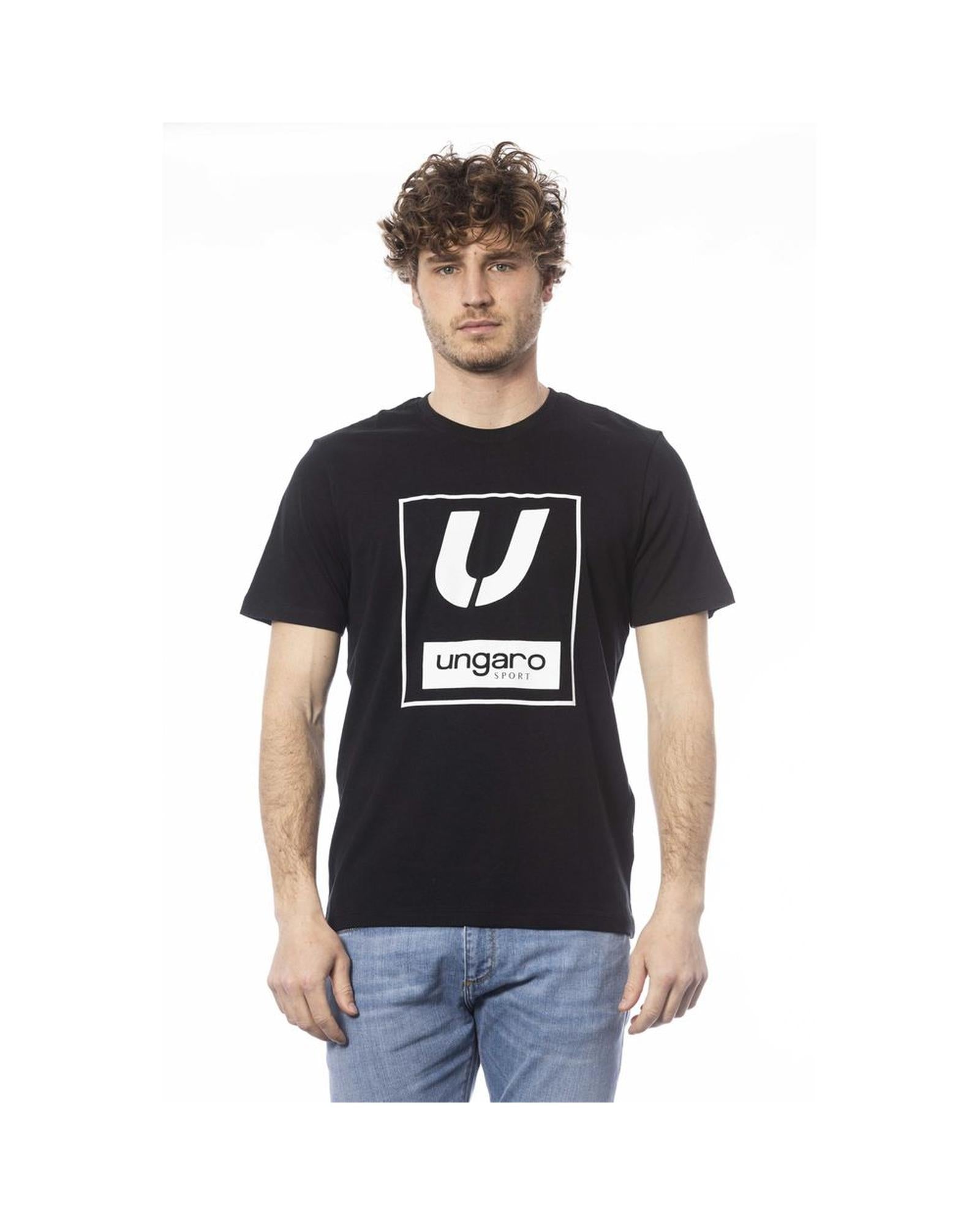 Ungaro Sport Men's Sleek Black Cotton Crew Neck Tee - 2XL Main image