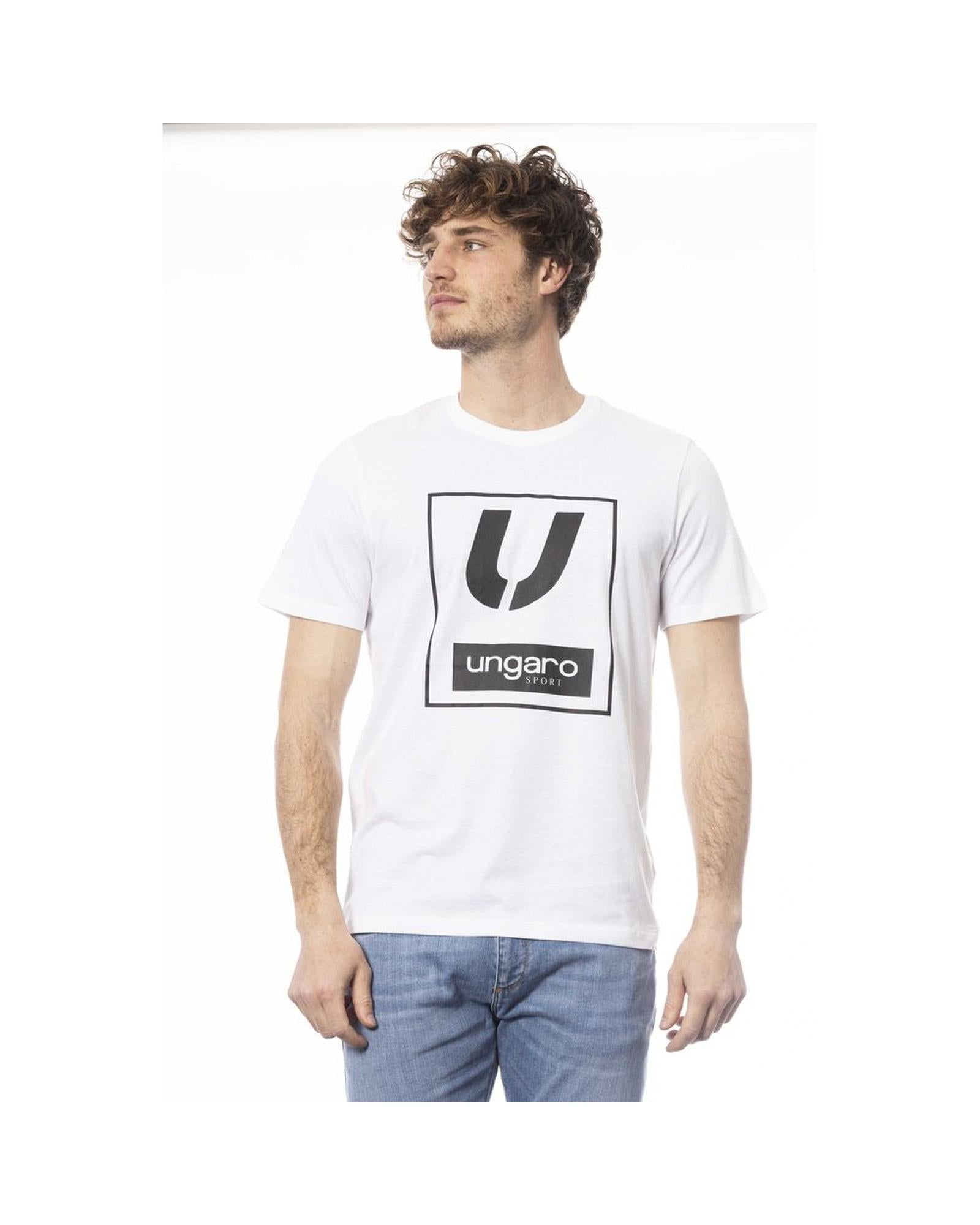 Ungaro Sport Men's Chic White Cotton Crew Neck Tee - L Main image