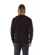 Embroidered Crew Neck Sweater in Extrafine Wool Merinos Fabric L Men