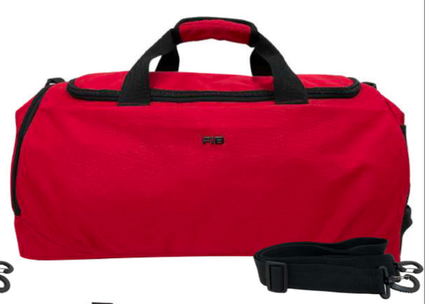 48 Litre FIB Sports Duffle Bag Duffel Gym Canvas Travel Foldable - Red Secondary image