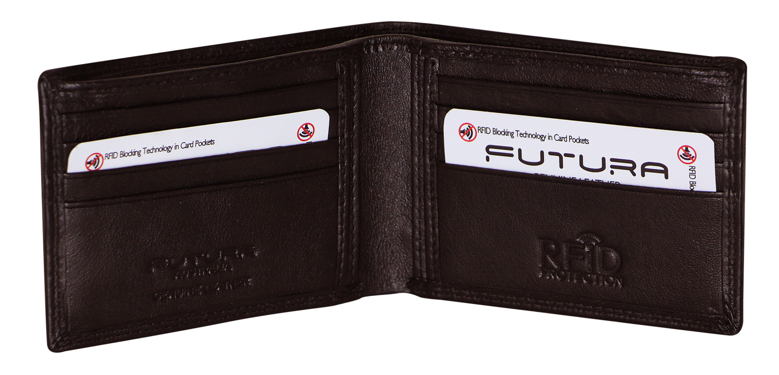 Futura Mens RFID Slim Leather Wallet - Brown Secondary image