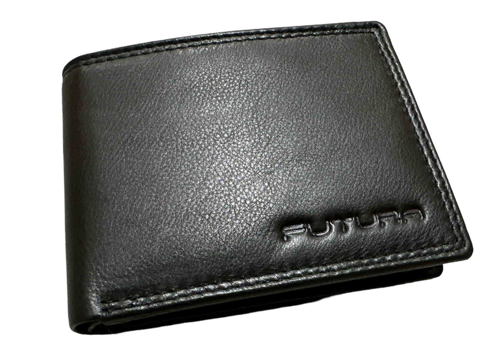 Futura Mens RFID Leather Fold Over Wallet w/ Gift Box - Black Secondary image