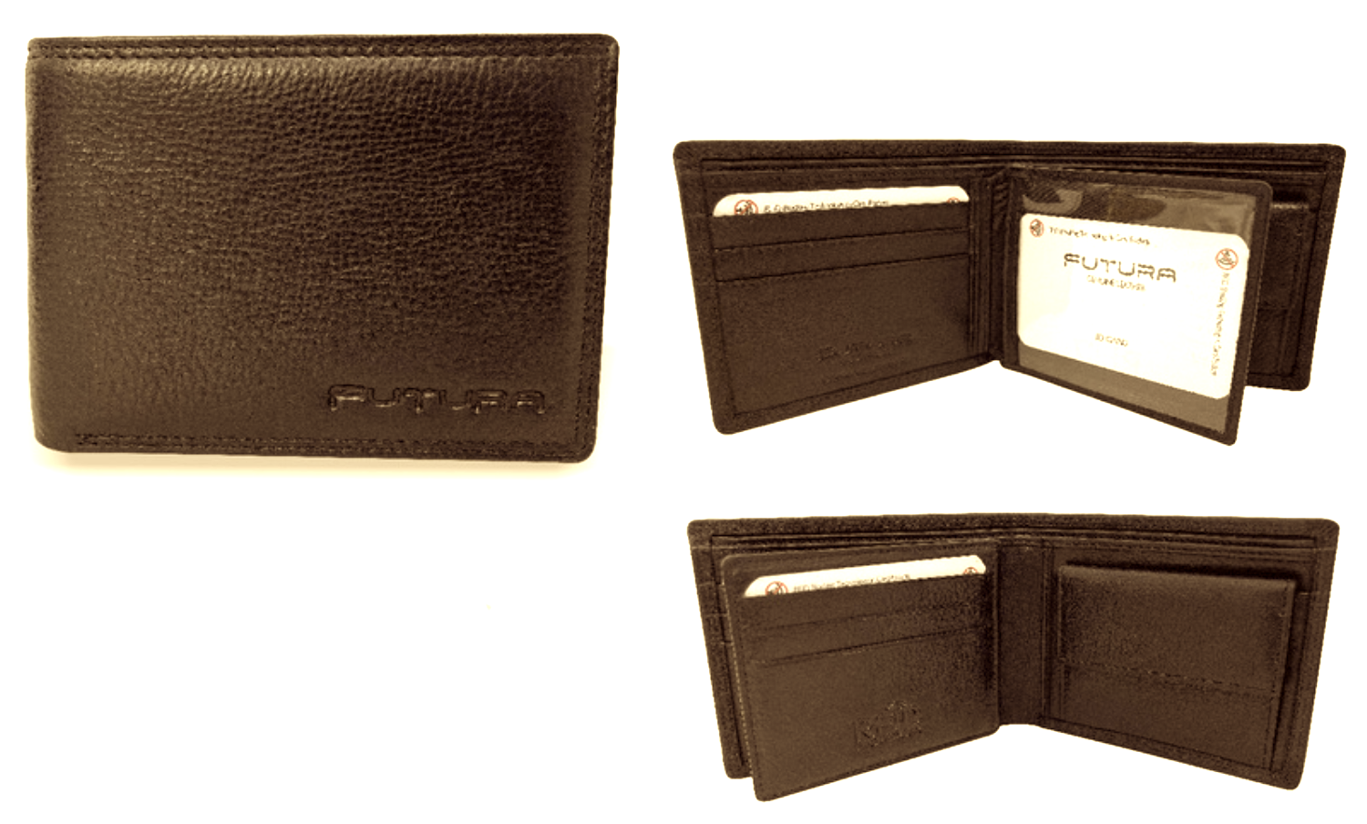 Futura Mens RFID Leather Coin Fold Over Genuine Leather Wallet - Tan Secondary image