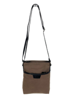 FIB Byron Canvas Sling Bag Shoulder Travel Cross Body - Brown