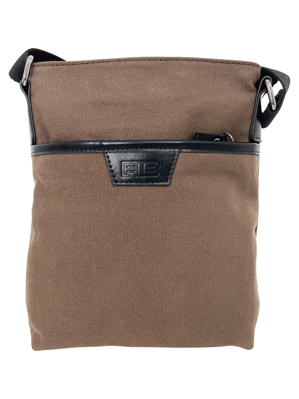 FIB Byron Canvas Sling Bag Shoulder Travel Cross Body - Brown