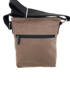 FIB Byron Canvas Sling Bag Shoulder Travel Cross Body - Brown