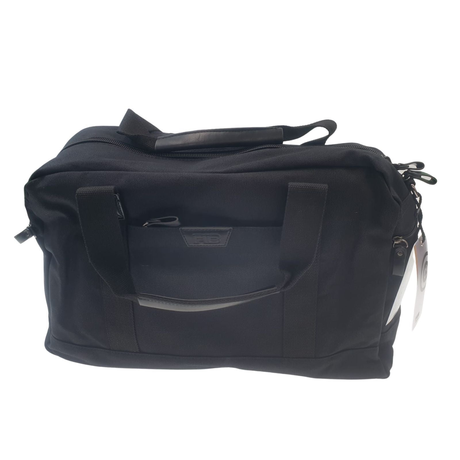 FIB Byron Cotton Canvas Overnight Bag Travel Luggage Duffle Duffel - Black Secondary image